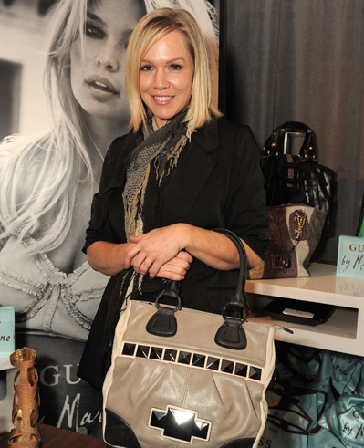 Jennie Garth looks fabulous with a bag from Guess by Marciano at Access Hollywood’s 4th Annual ‘Stuff You Must…' Golden Globes Gifting Lounge at the Sofitel Hotel in LA on January 15, 2010