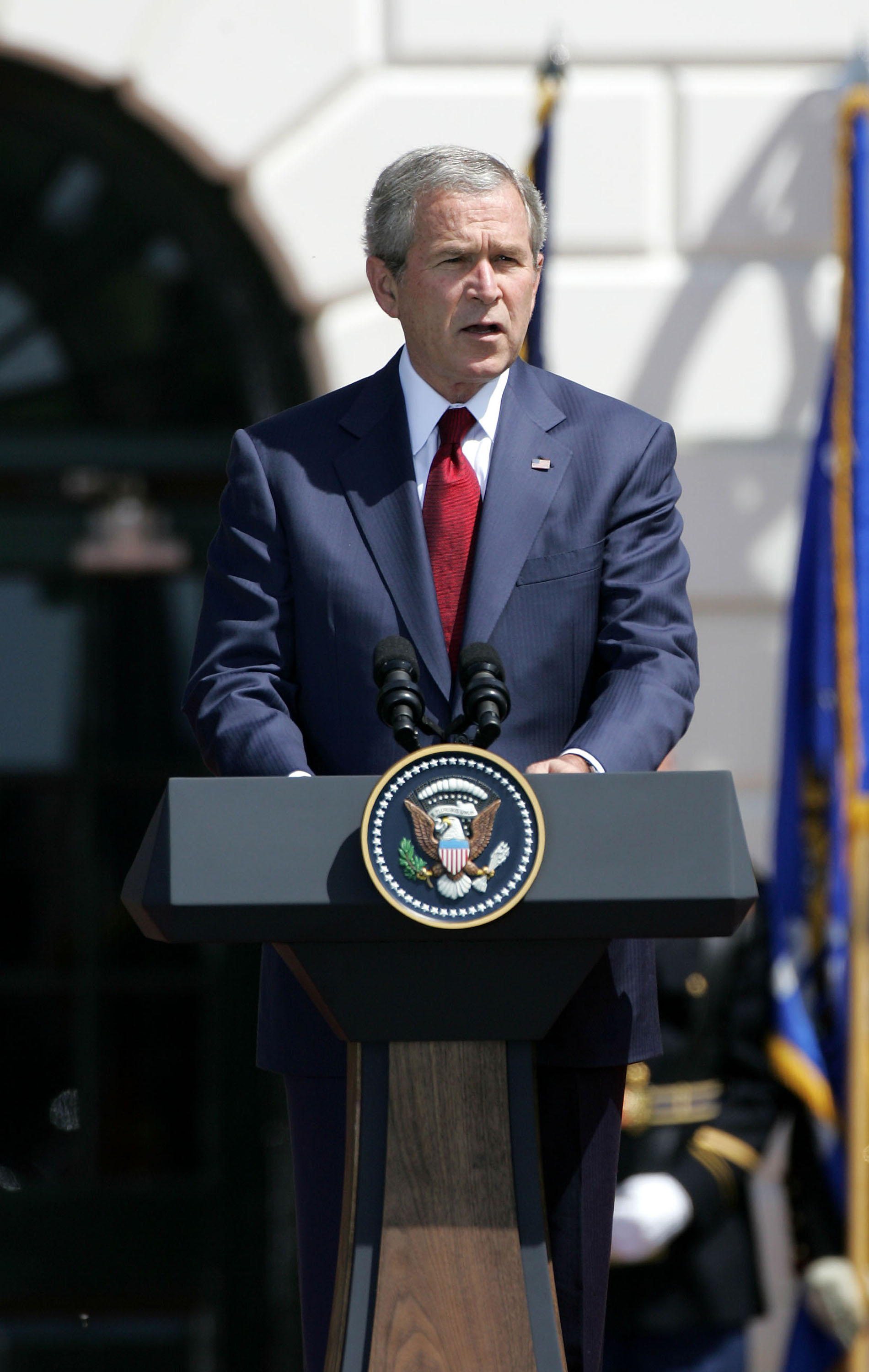 President George W. Bush speaks at the White House on May 7, 2007