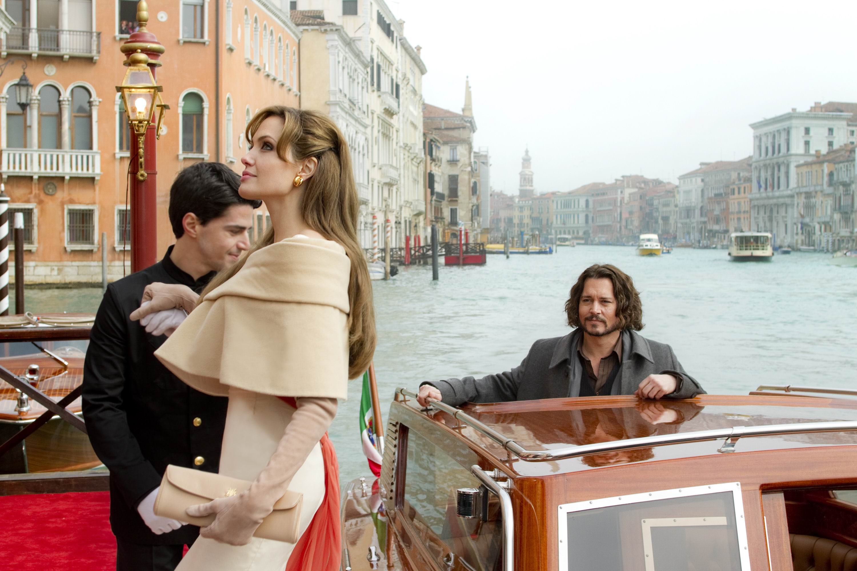 Angelina Jolie and Johnny Depp in “The Tourist”