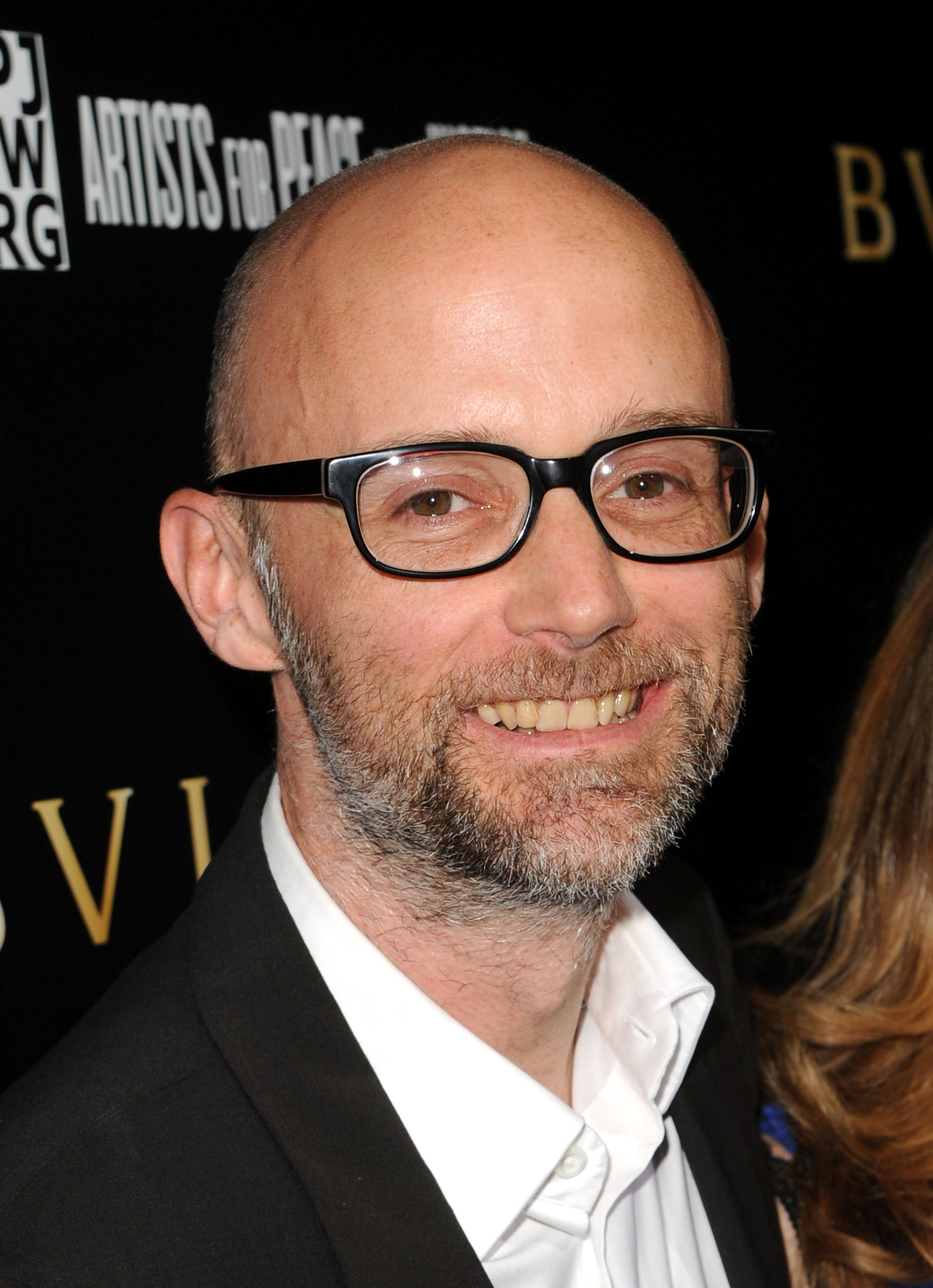 Moby arrives at the Bvlgari private event honoring Simon Fuller and Paul Haggis to benefit Save The Children and Artists For Peace and Justice at the home of Ron Burkle in Beverly Hills, Calif., on January 13, 2011