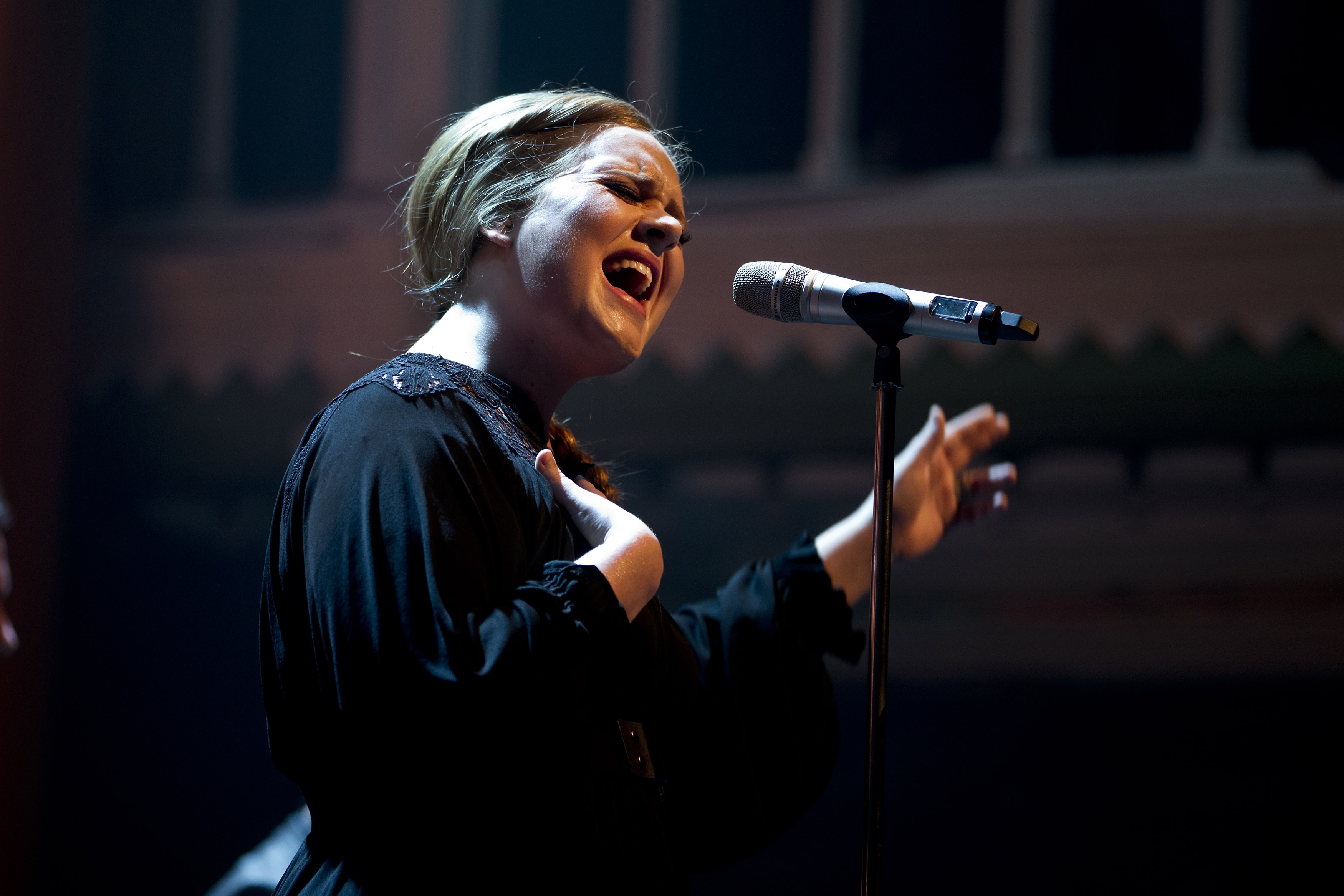 Adele performs on stage at Paradiso in Amsterdam on April 8, 2011