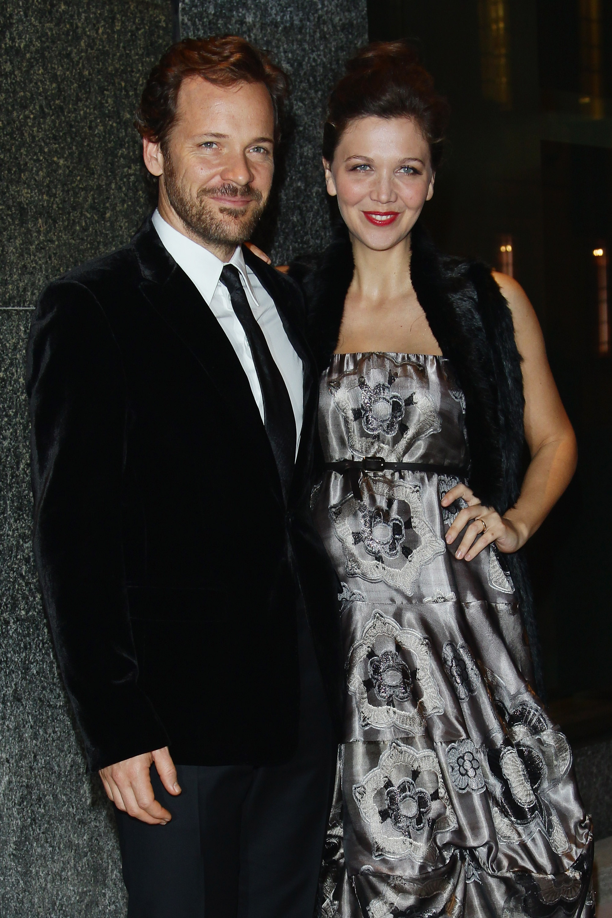Peter Sarsgaard and wife Maggie Gyllenhaal attend the Armani Hotel Milano Opening, Milan, Italy, on November 10, 2011
