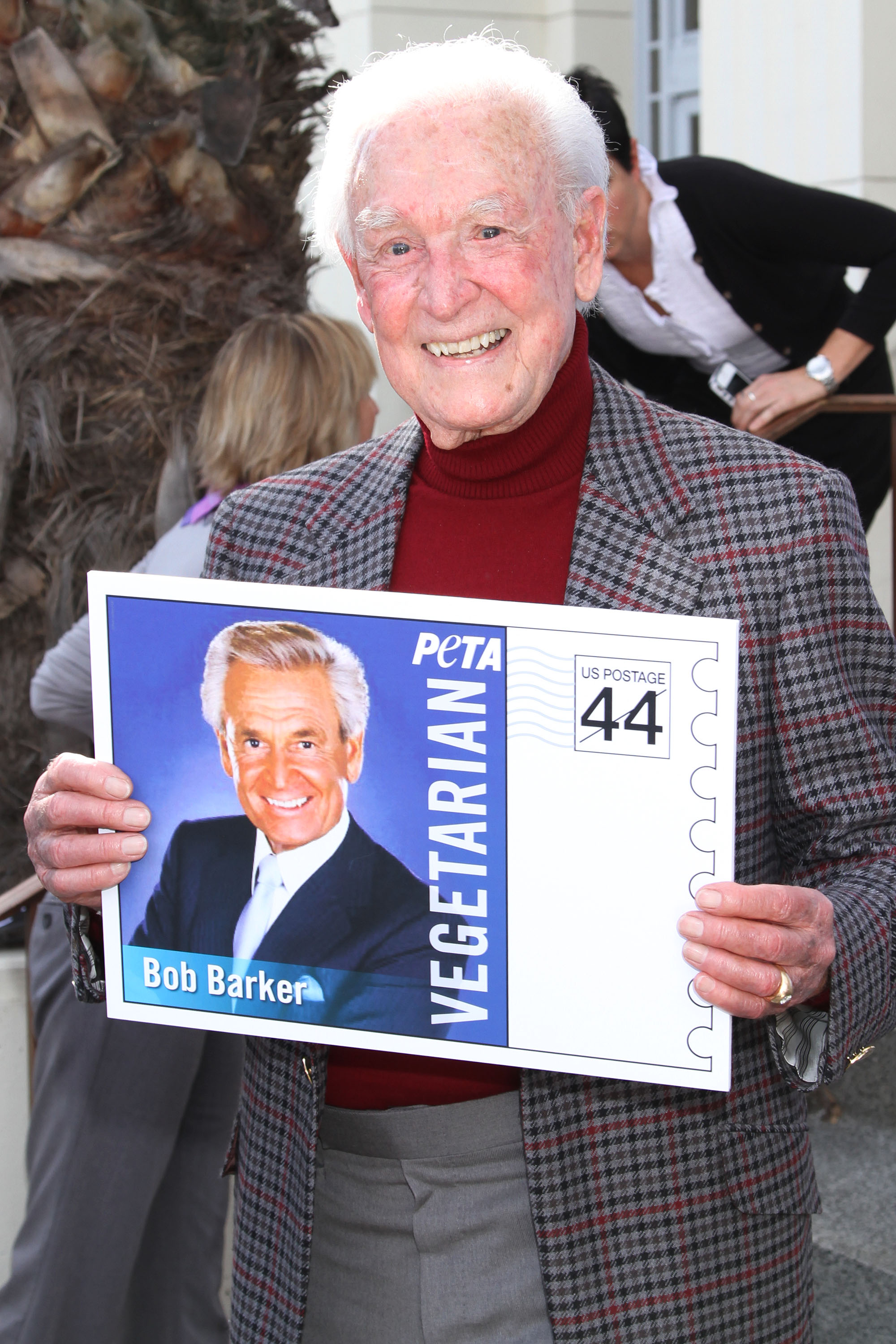 Bob Barker unveils the Vegetarian Icons Postage Sheet at the Hollywood Post Office, Hollywood, on November 29, 2011