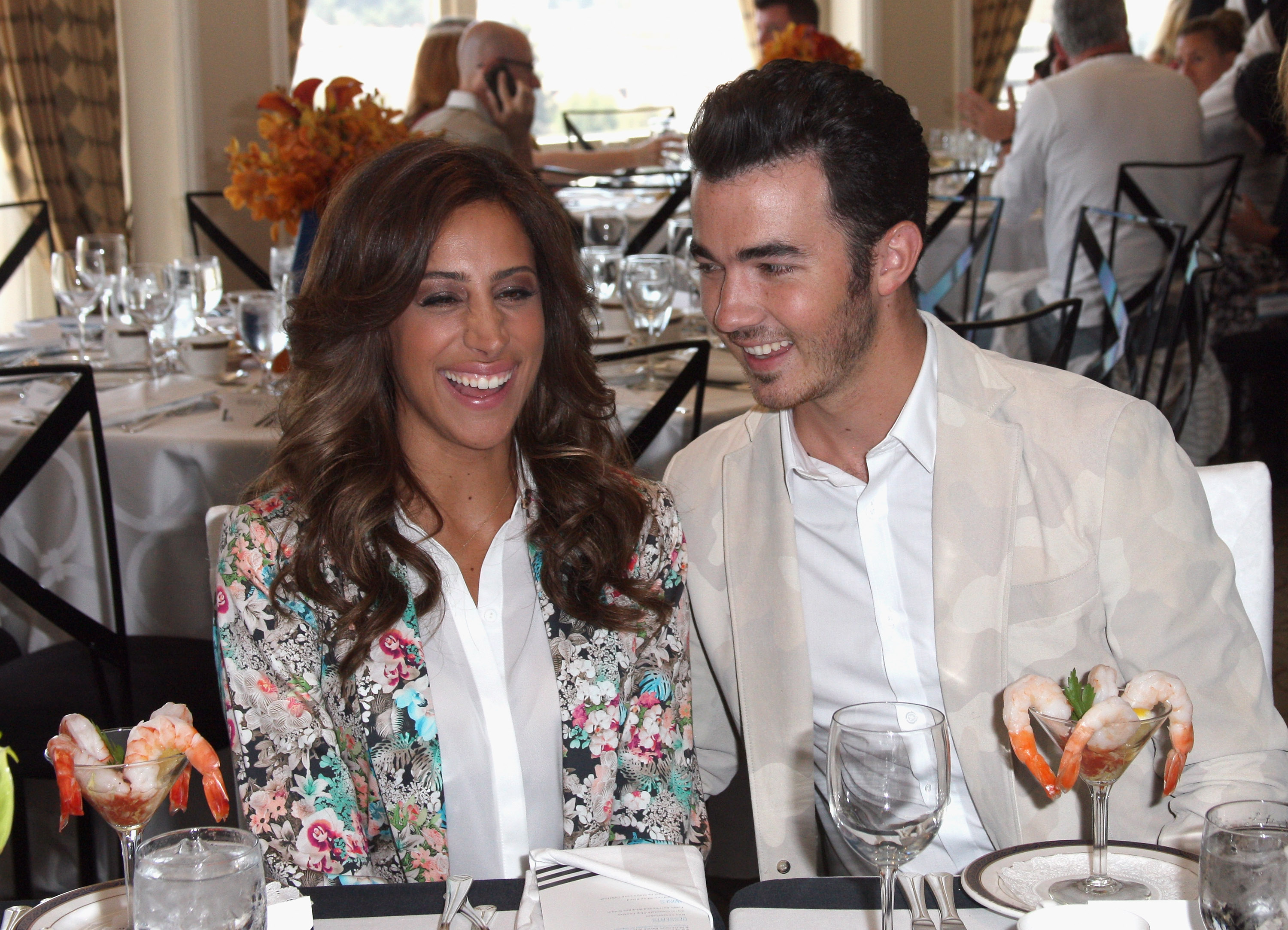 Danielle Jonas and Kevin Jonas attend ‘Lunch with E!’ during day 5 of the NBCUniversal portion of the 2012 Summer TCA Tour at The Beverly Hilton Hotel, Beverly Hills, on July 25, 2012