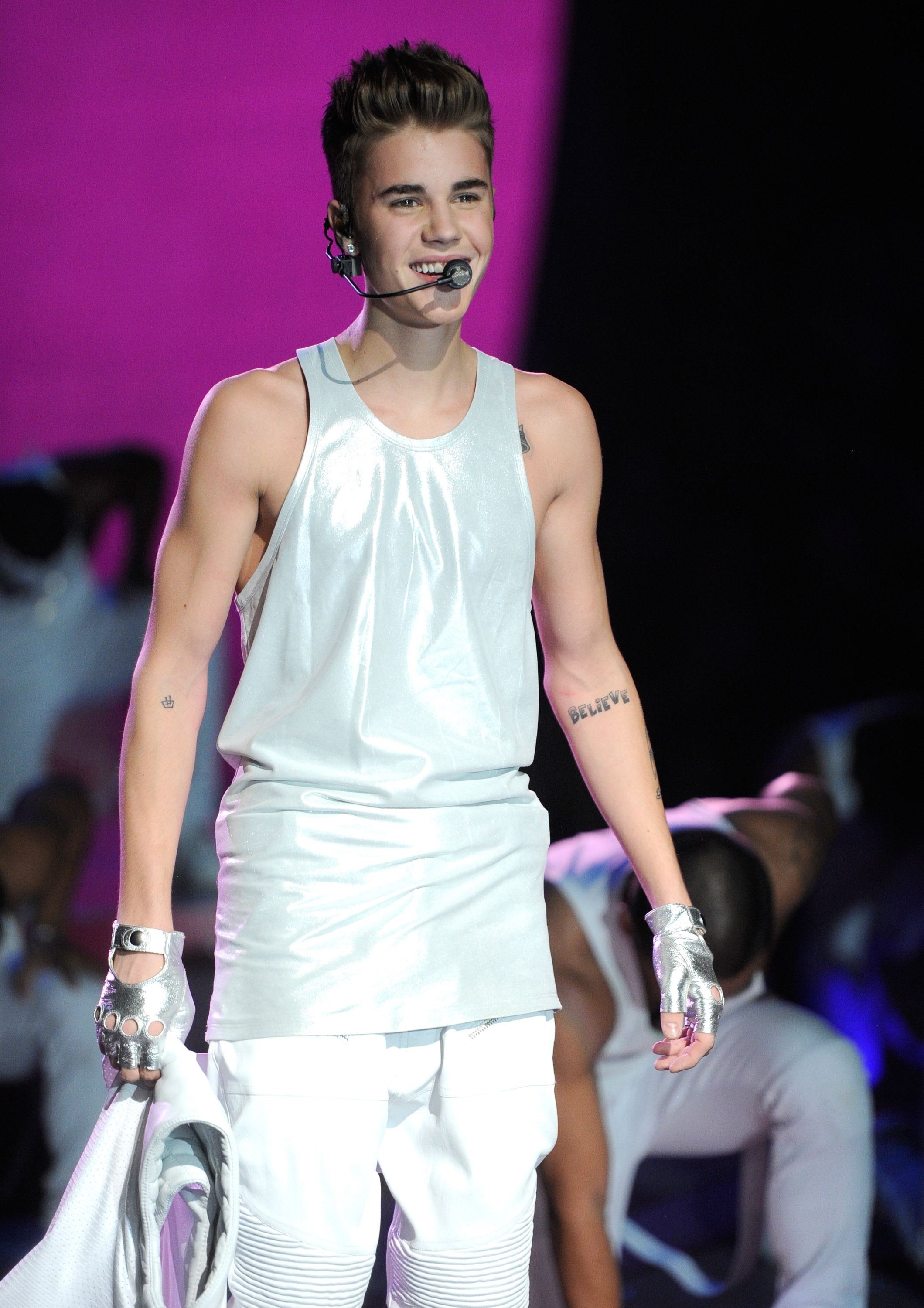 Justin Bieber performs during the 2012 Victoria’s Secret Fashion Show at the Lexington Avenue Armory in New York City on November 7, 2012