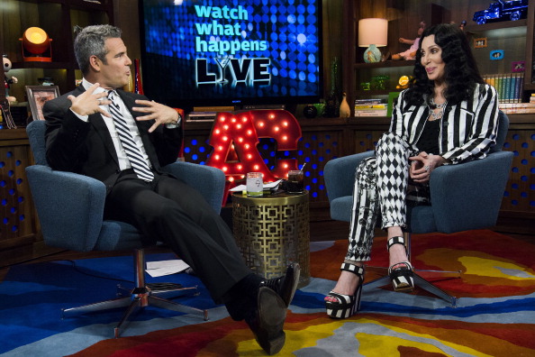 Andy Cohen and Cher are seen on Bravo’s ‘Watch What Happens Live’ on June 28, 2013