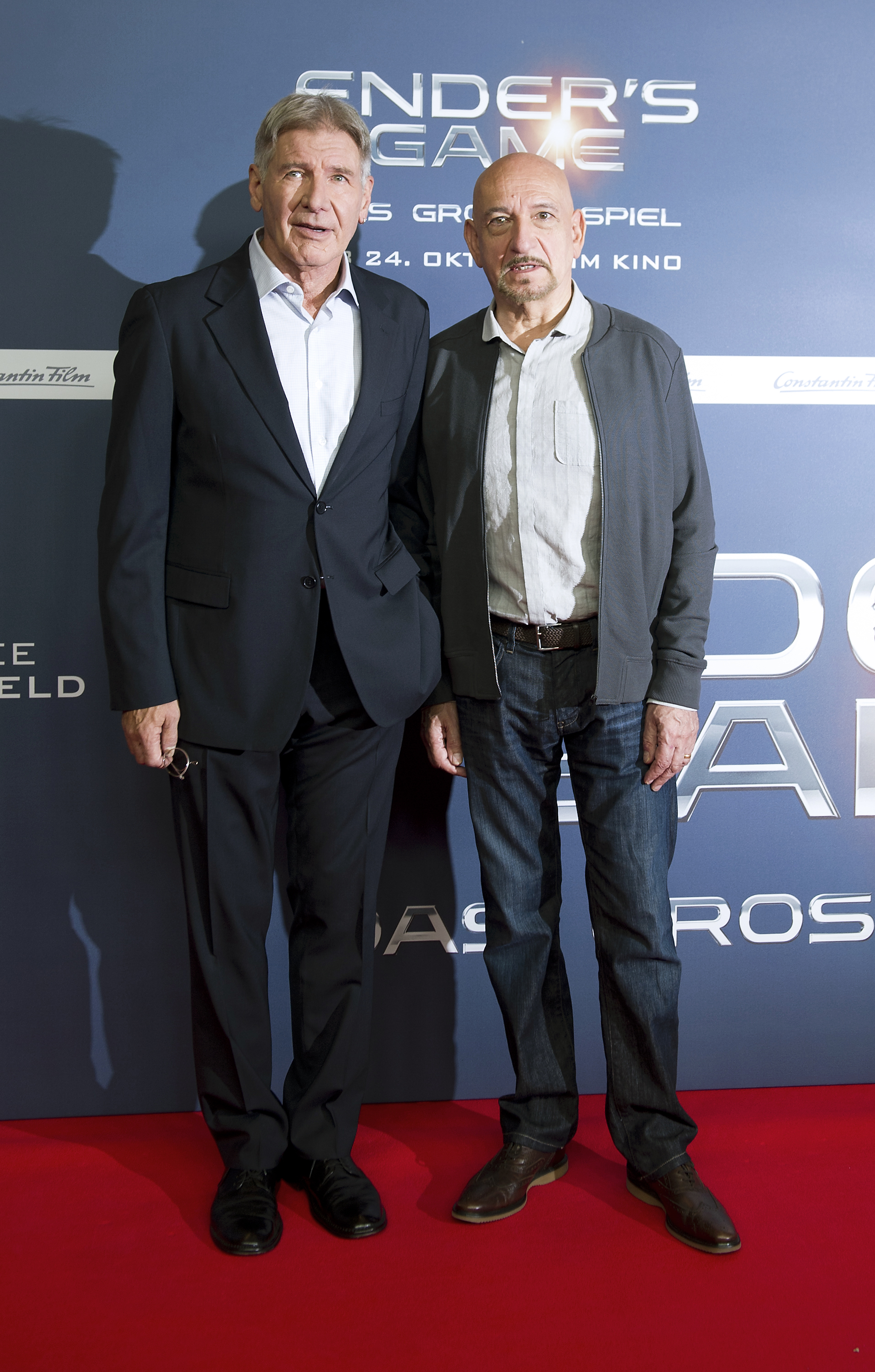 Harrison Ford & Sir Ben Kingsley attend the ‘Ender’s Game’ photocall at Hotel Adlon on October 6, 2013 in Berlin, Germany