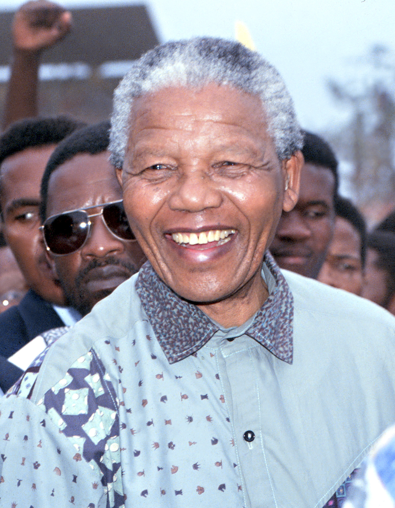 Nelson Mandela just before the first national elections in 1994 in South Africa