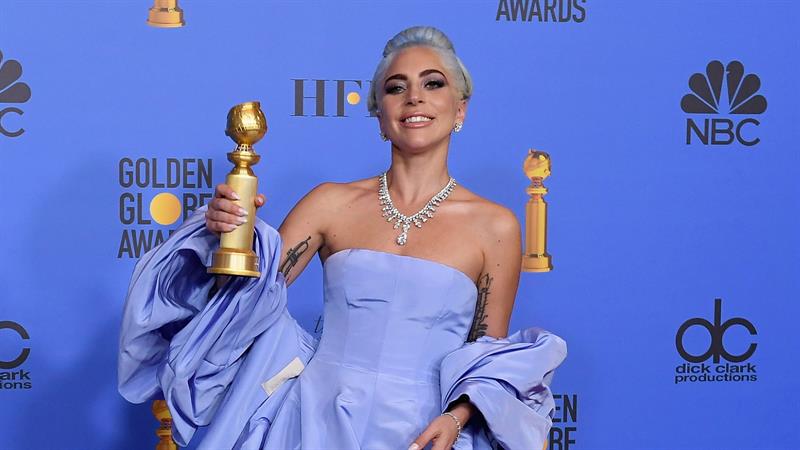 Golden Globes 2019: Lady Gaga Cries Tears Of Joy As 'Shallow' Wins Best Original Song Lady Gaga with Golden Globe Award