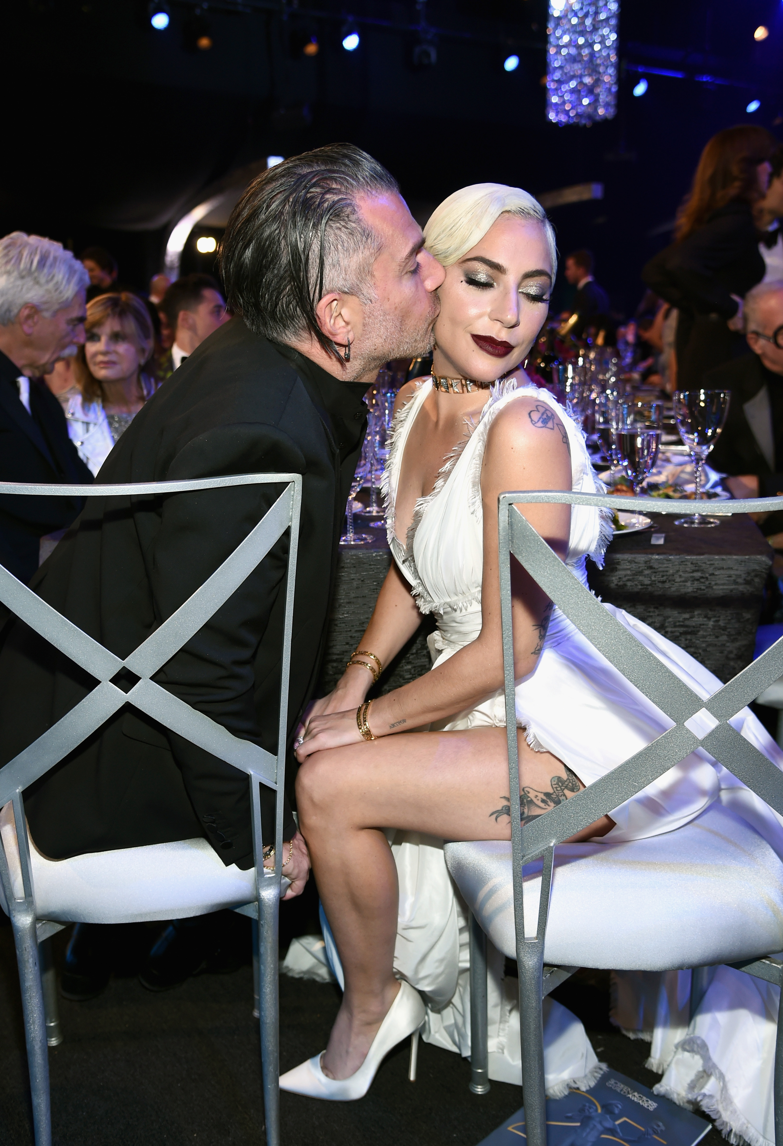 Christian Carino (L) and Lady Gaga during the 25th Annual Screen Actors Guild Awards