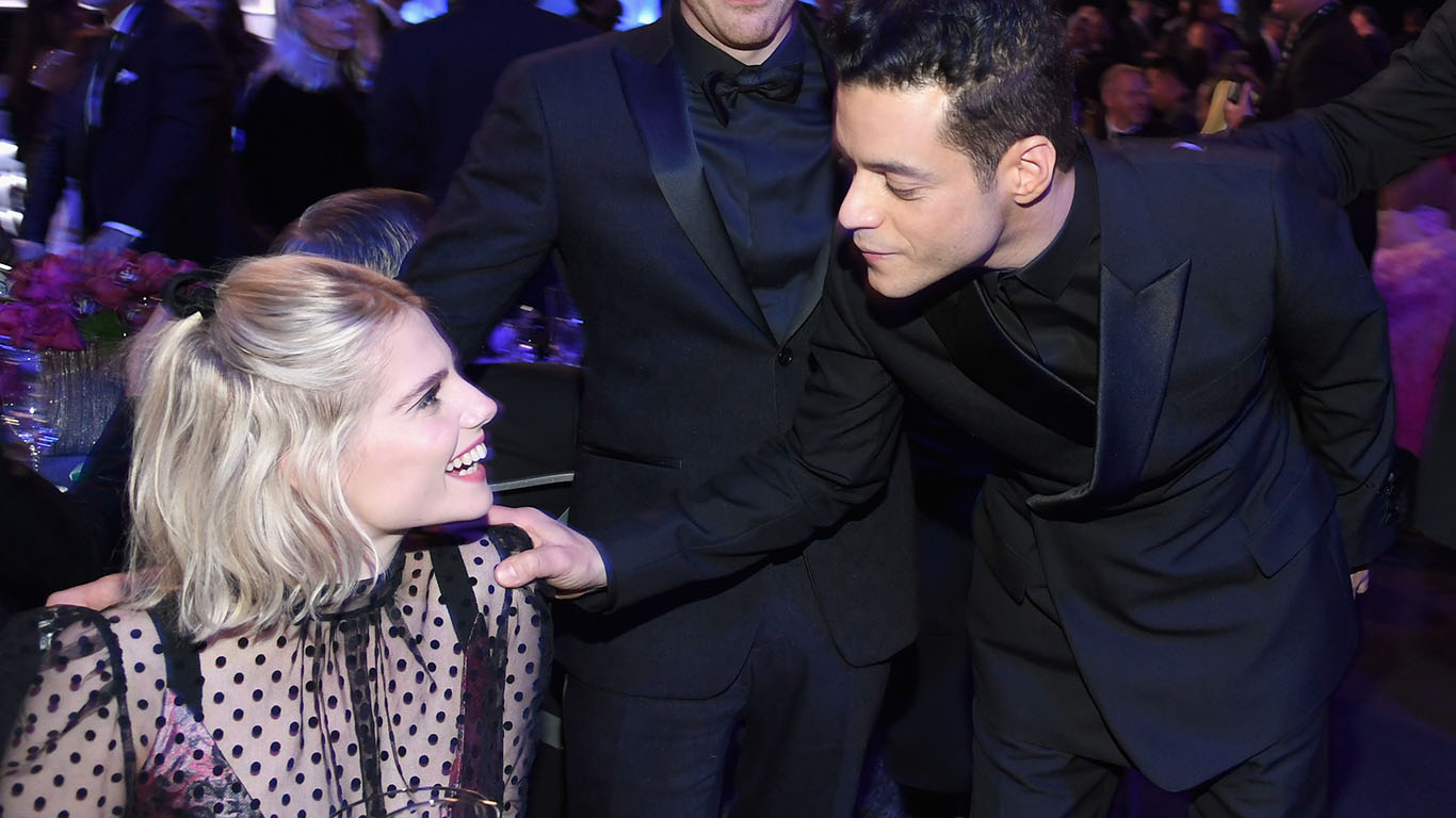 Rami Malek with Lucy Boynton during the 25th Annual Screen Actors Guild Awards