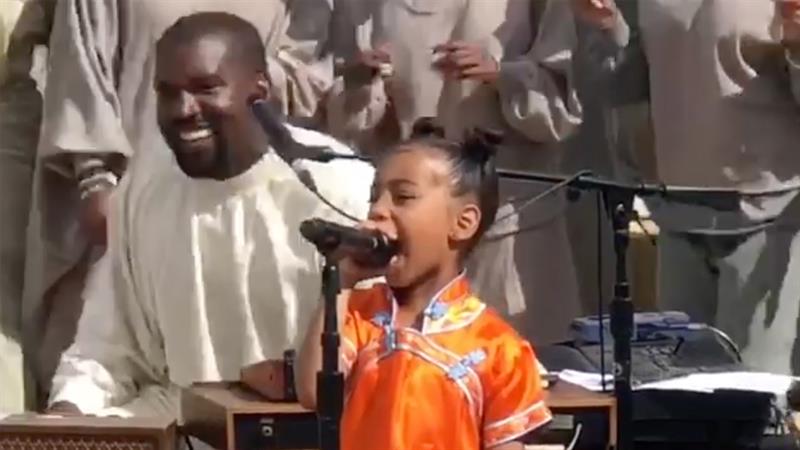 North West Keeps Killing It At Dad Kanye West's Sunday ...