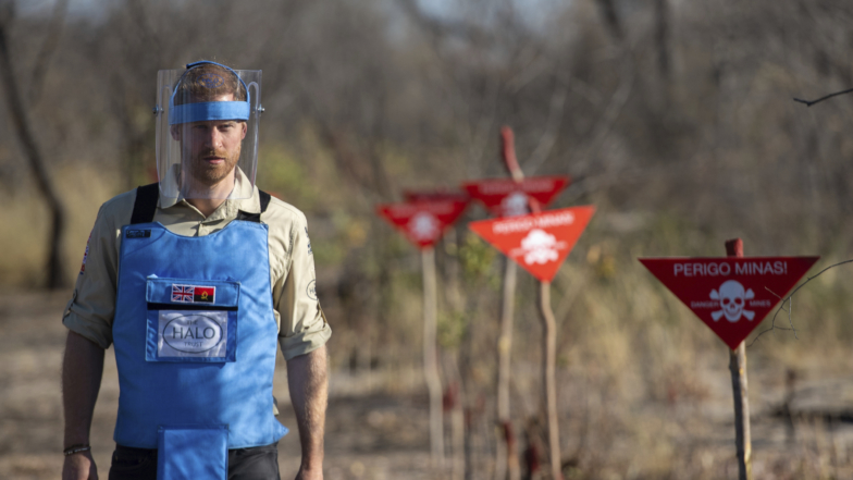 Prince Harry Walks In Princess Diana's Footsteps In Angola Landmine Fields