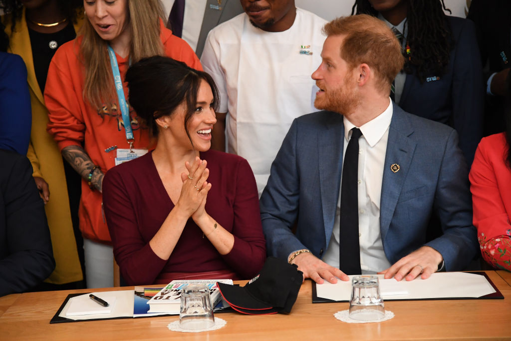 WINDSOR, UNITED KINGDOM - OCTOBER 25: Meghan, Duchess of Sussex and Prince Harry, Duke of Sussex attend a roundtable discussion on gender equality with The Queens Commonwealth Trust (QCT) and One Young World at Windsor Castle on October 25, 2019 in Windsor, England. (Photo by Jeremy Selwyn - WPA Pool/Getty Images) The Duke & Duchess of Sussex Attend a Roundtable Discussion on Gender Equality with The Queens Commonwealth Trust