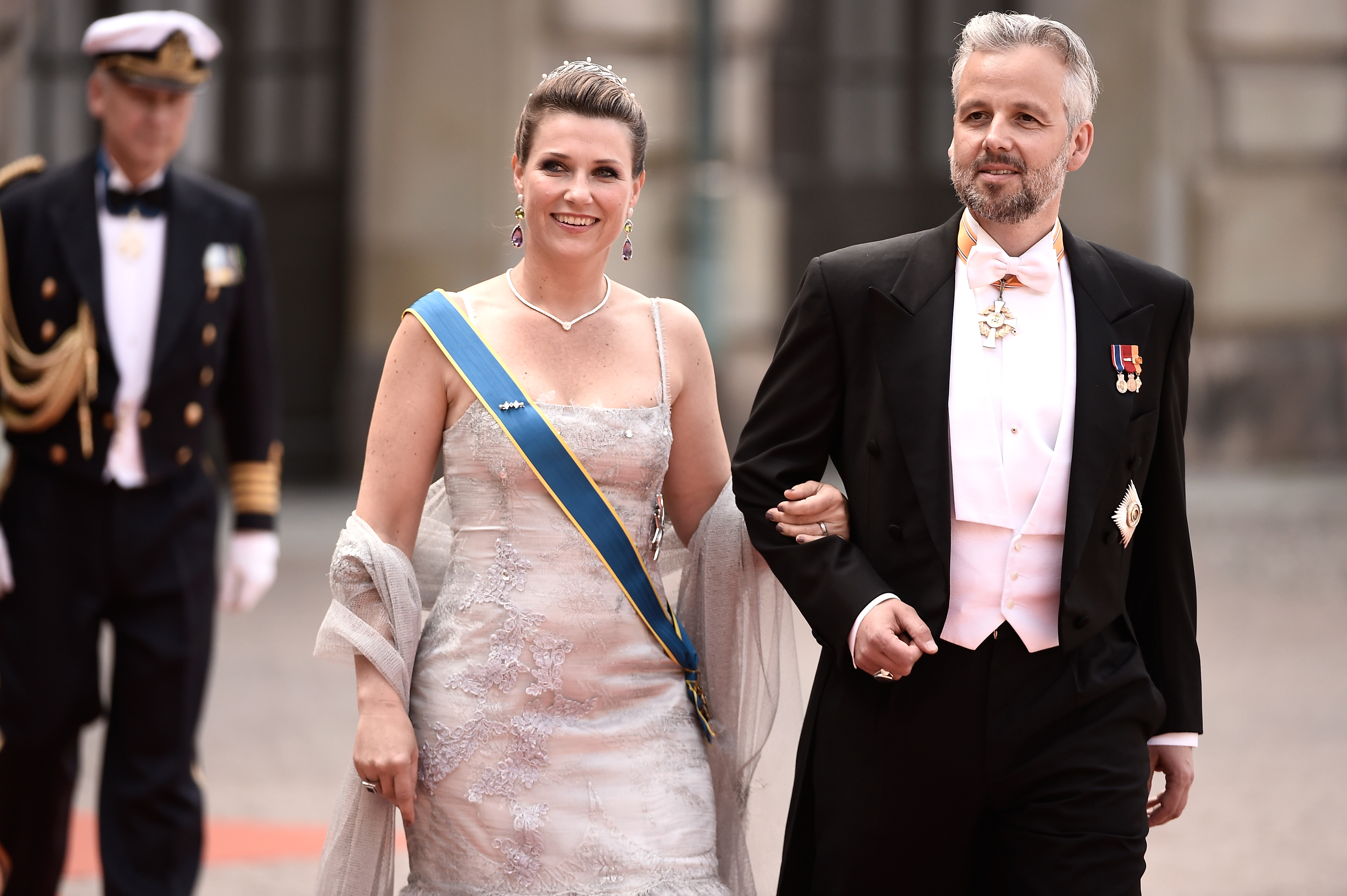 STOCKHOLM, SWEDEN - JUNE 13: Princess Maertha Louise of Norway and her husband Ari Behn attend the royal wedding of Prince Carl Philip of Sweden and Sofia Hellqvist at The Royal Palace on June 13, 2015 in Stockholm, Sweden. (Photo by Ian Gavan/Getty Images)