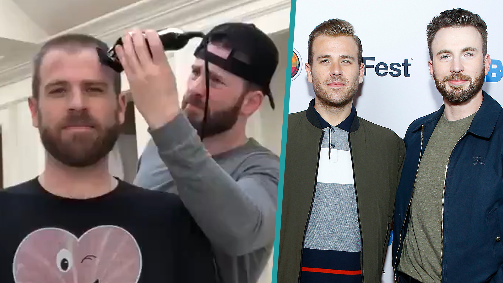 Chris Evans Cuts Little Brother Scott's Hair During ...
