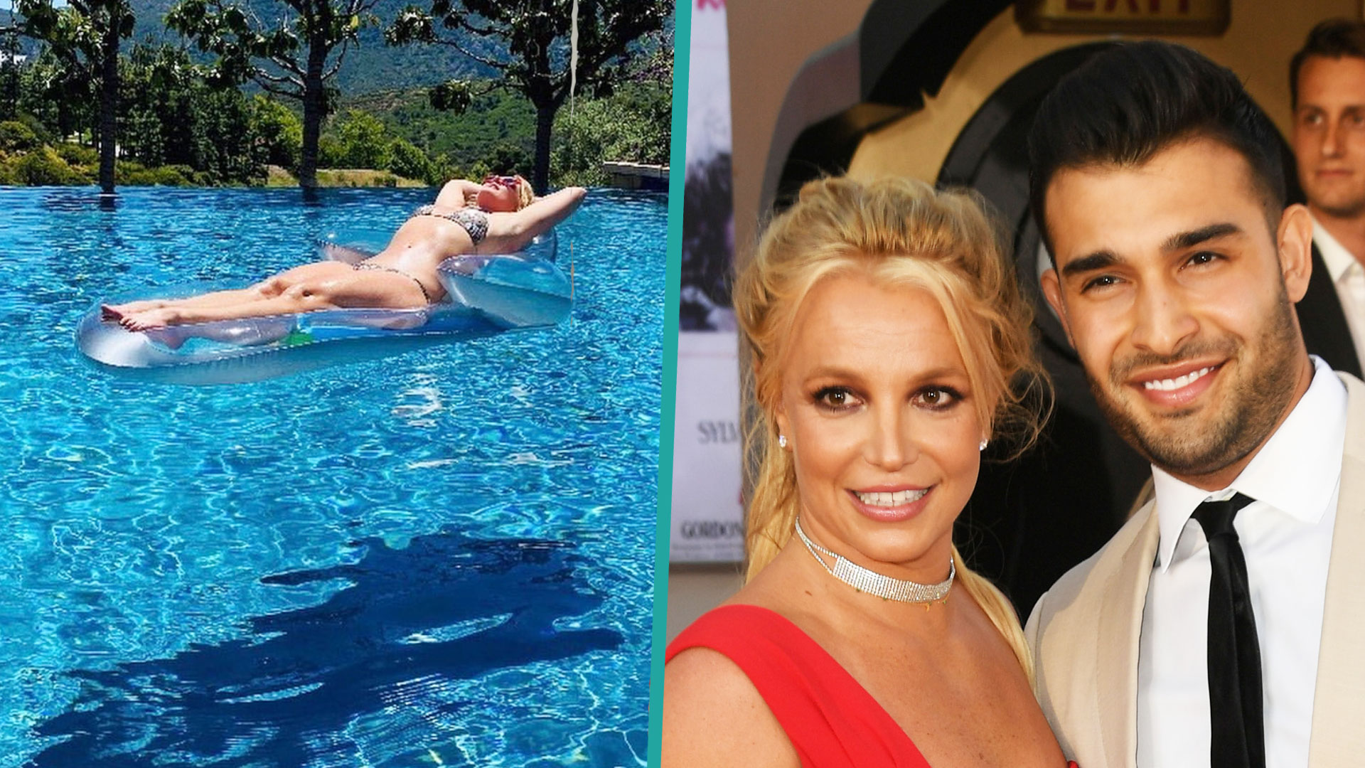 Britney Spears & Sam Asghari Show Off Steamy Bods For Pool Day Access