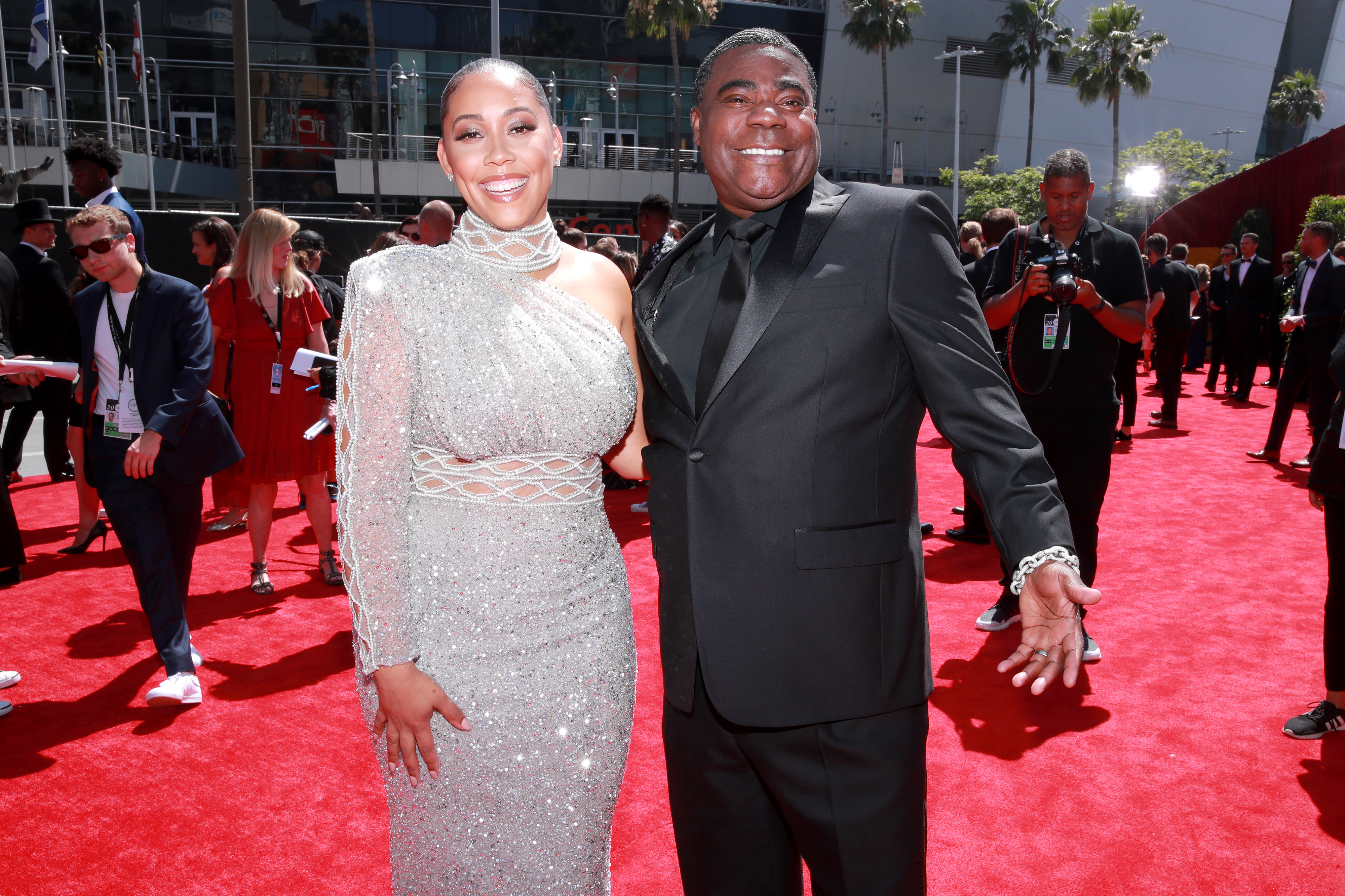 LOS ANGELES, CALIFORNIA - JULY 10: Megan Wollover and Tracy Morgan attend The 2019 ESPYs at Microsoft Theater on July 10, 2019 in Los Angeles, California. (Photo by Rich Fury/Getty Images)