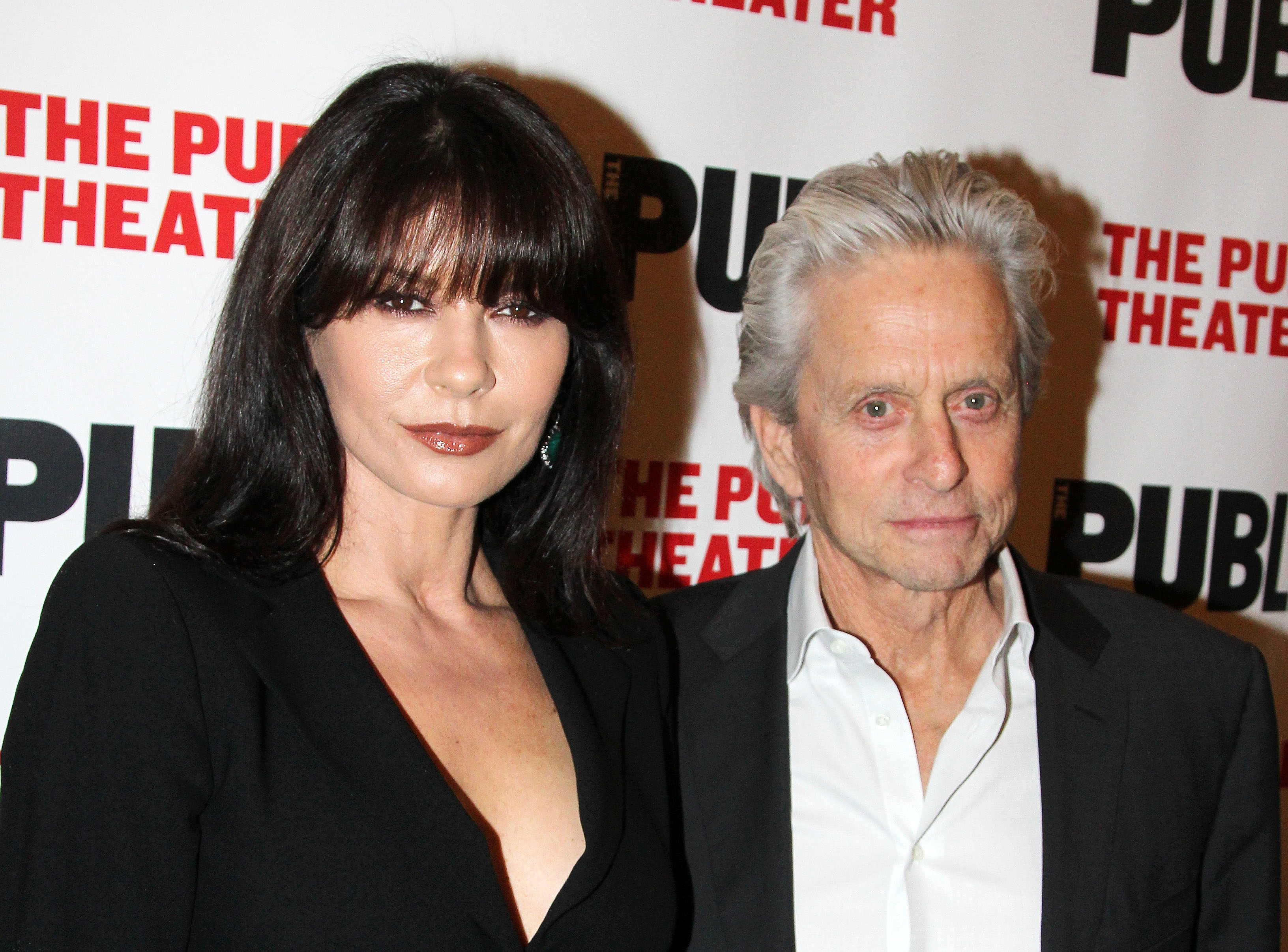 Catherine Zeta-Jones and Michael Douglas on April 15, 2014 in New York City