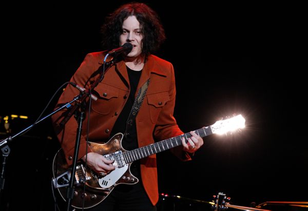 Jack White performs during Brendan Benson and Friends at the Ryman Auditorium on December 18, 2013 in Nashville
