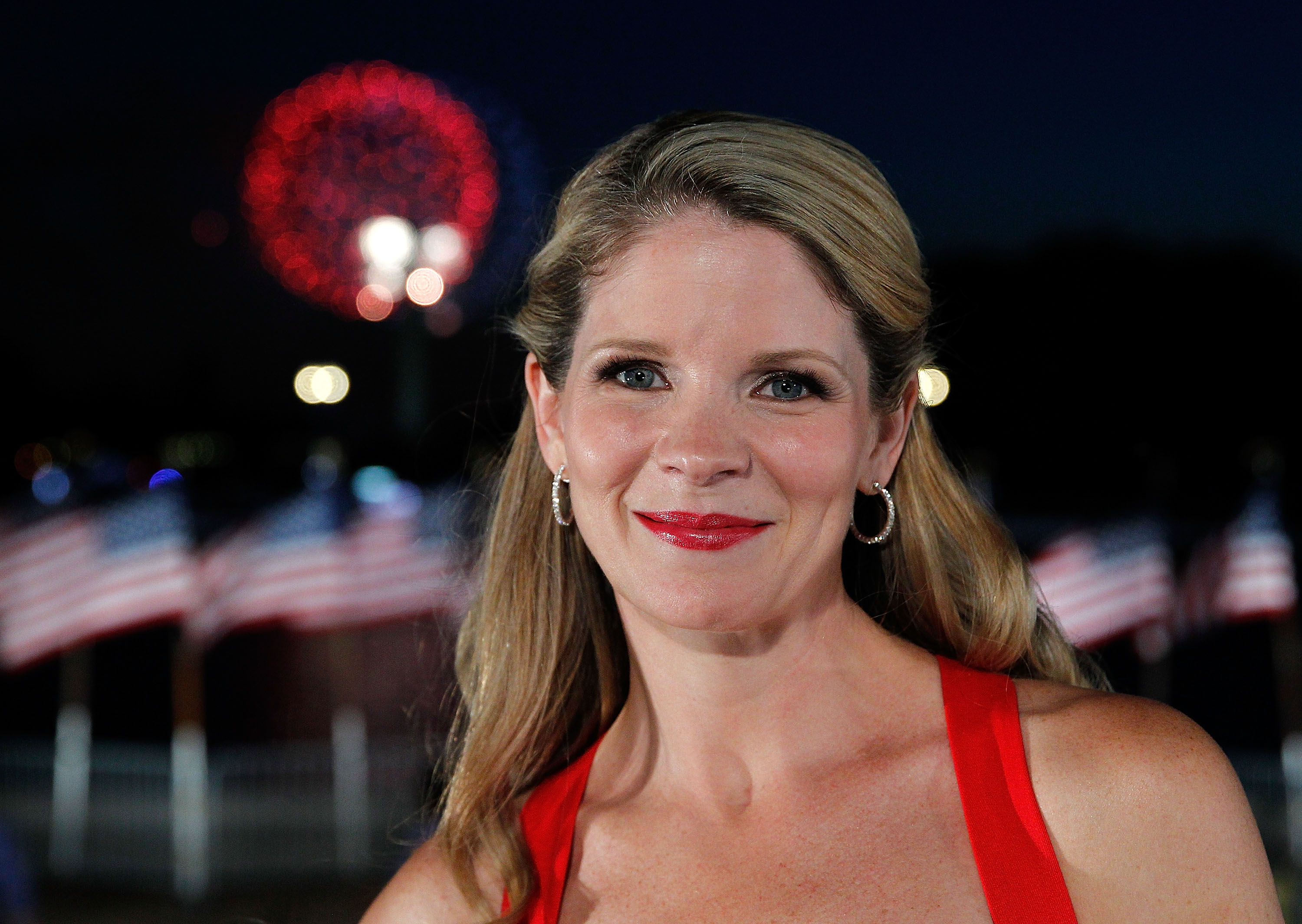 Kelli O’Hara poses for a photo during the fireworks display at PBS’s 2014 A CAPITOL FOURTH at U.S. Capitol, West Lawn on July 4, 2014 in Washington, DC