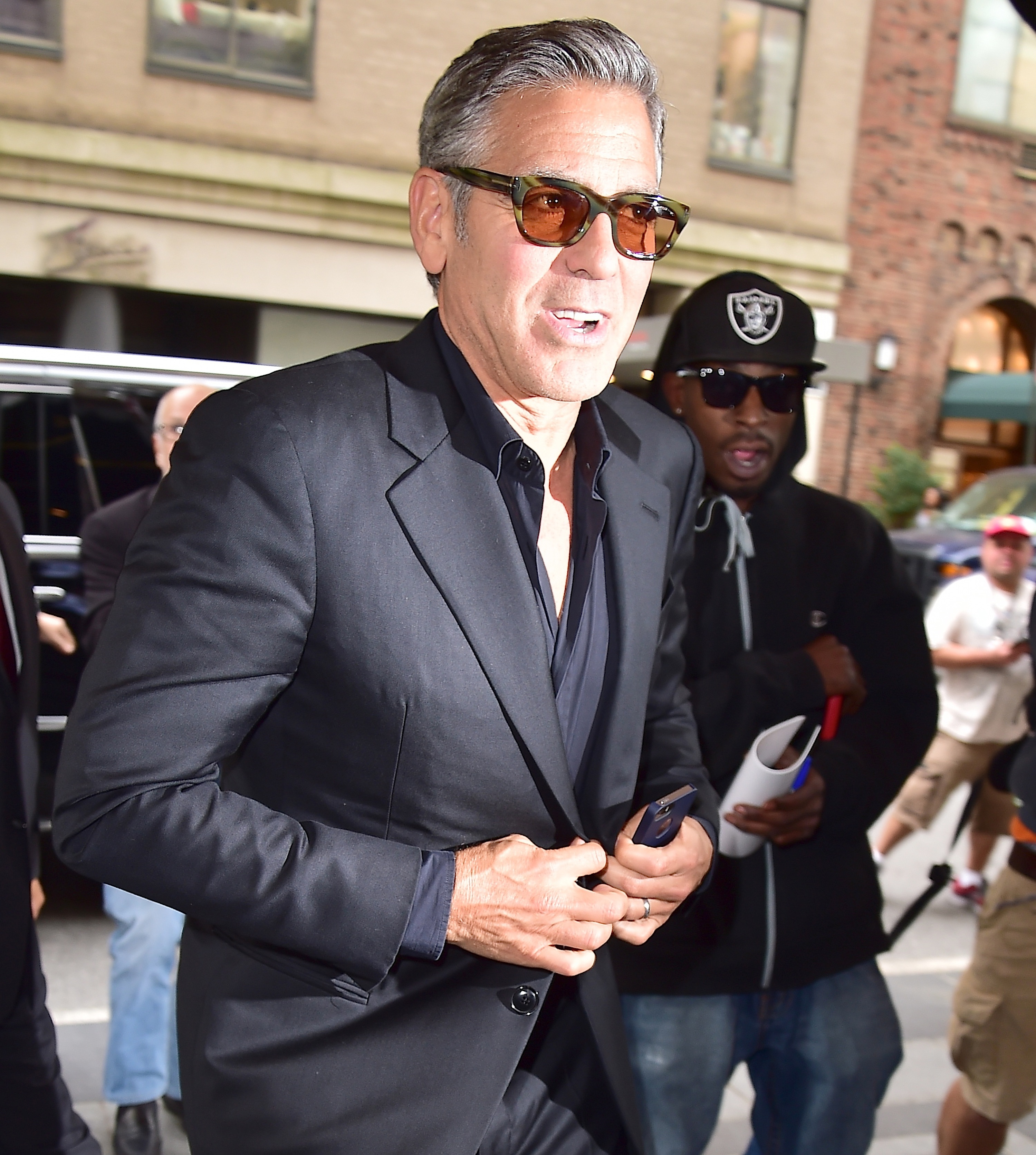 George Clooney is seen in Midtown on October 9, 2014 in New York City