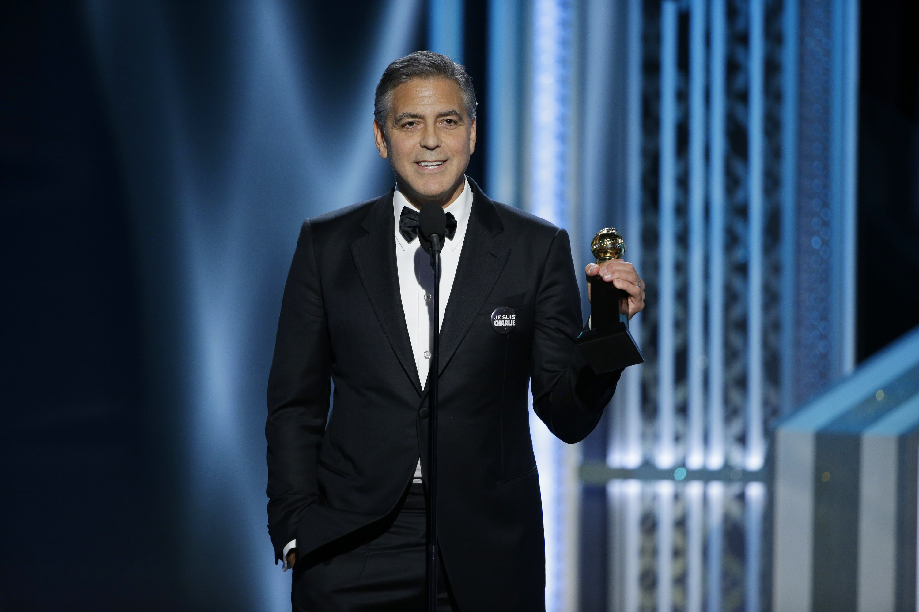 George Clooney, Winner of the Cecile B. Demille Award, speaks onstage during the 72nd Annual Golden Globe Awards at The Beverly Hilton Hotel on January 11, 2015 in Beverly Hills
