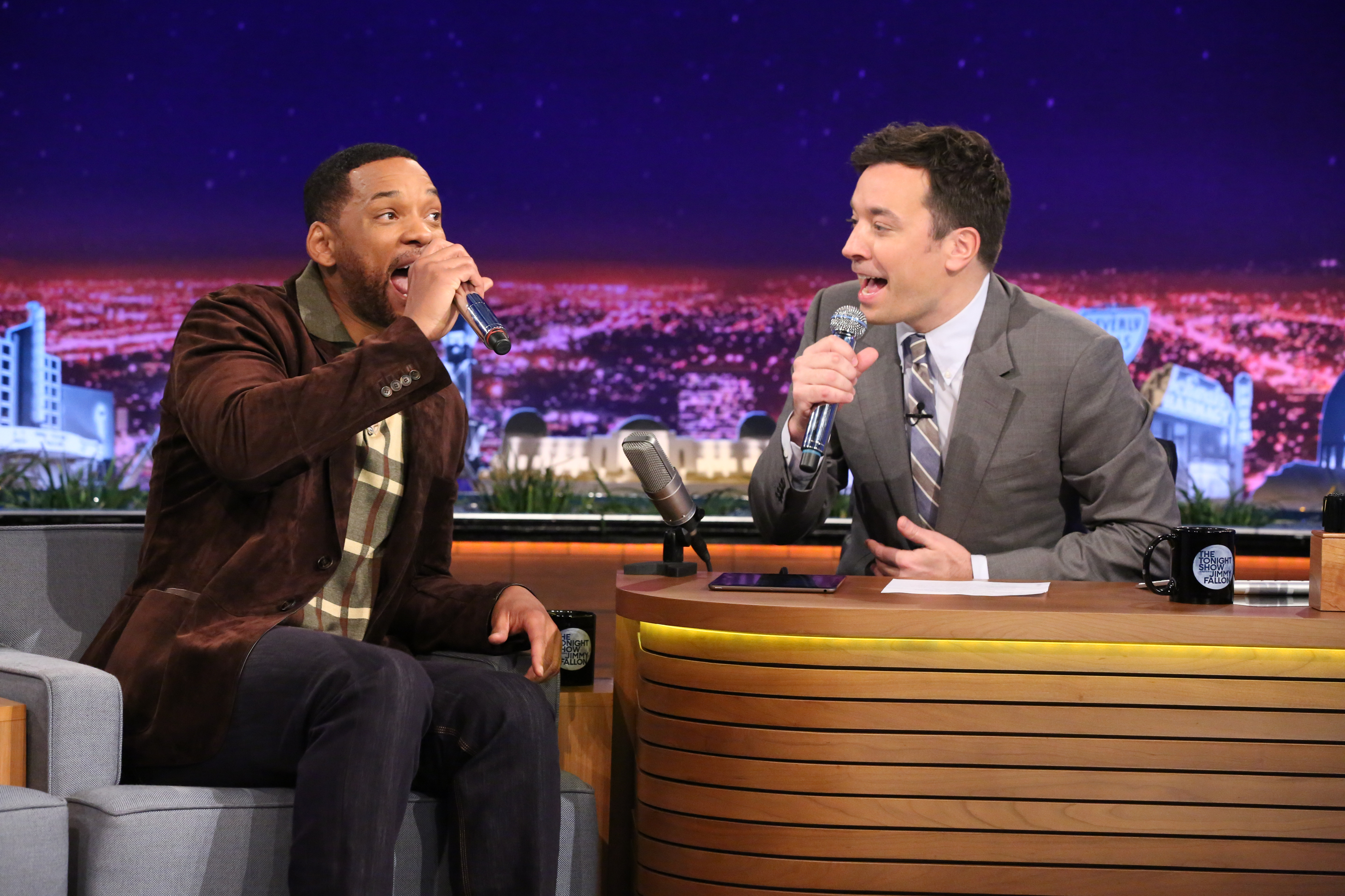 Will Smith during an interview with host Jimmy Fallon on February 5, 2015
