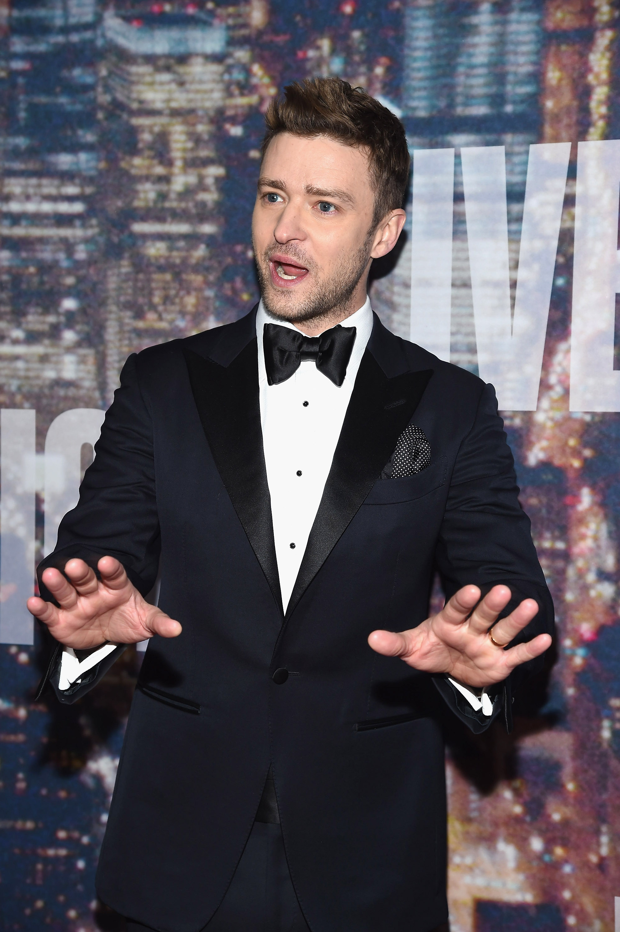 Justin Timberlake attends the SNL 40th Anniversary Celebration at Rockefeller Plaza on February 15, 2015 in New York Cit