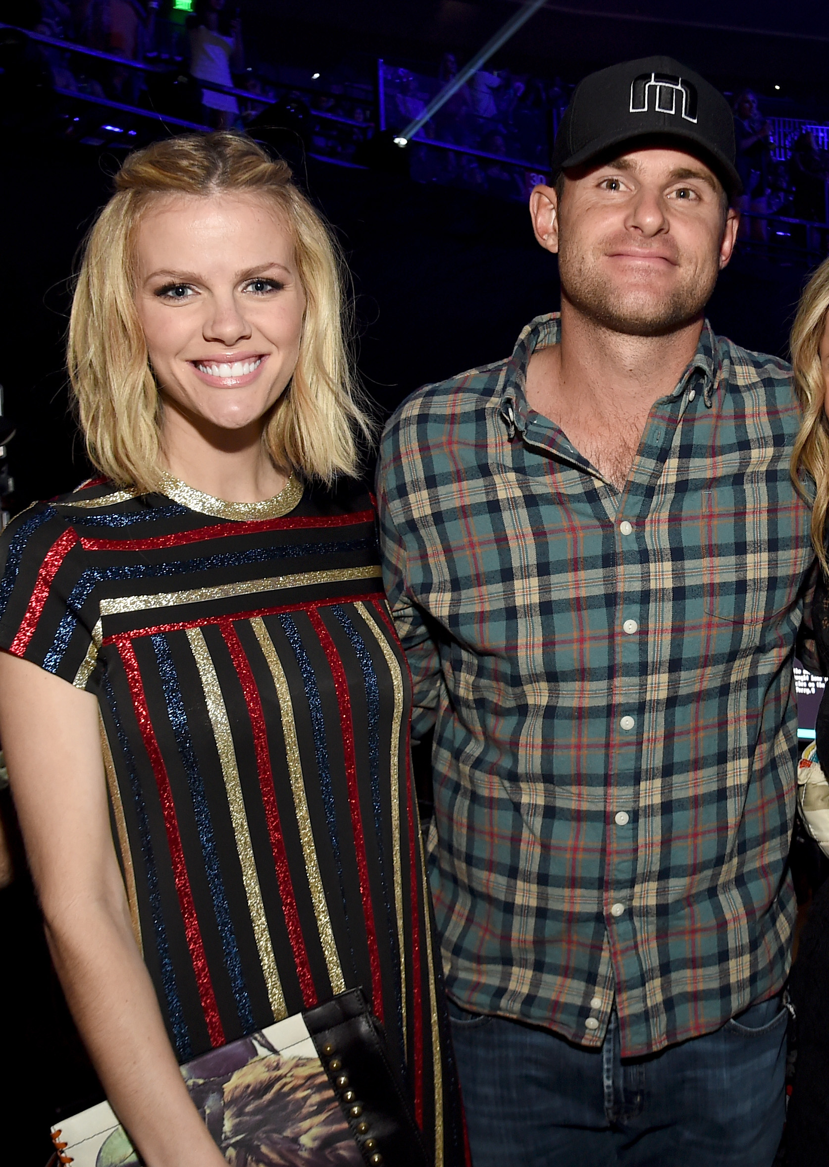 Brooklyn Decker and Andy Roddick pose backstage during the 2015 iHeartRadio Country Festival at The Frank Erwin Center on May 2, 2015 in Austin, Texas