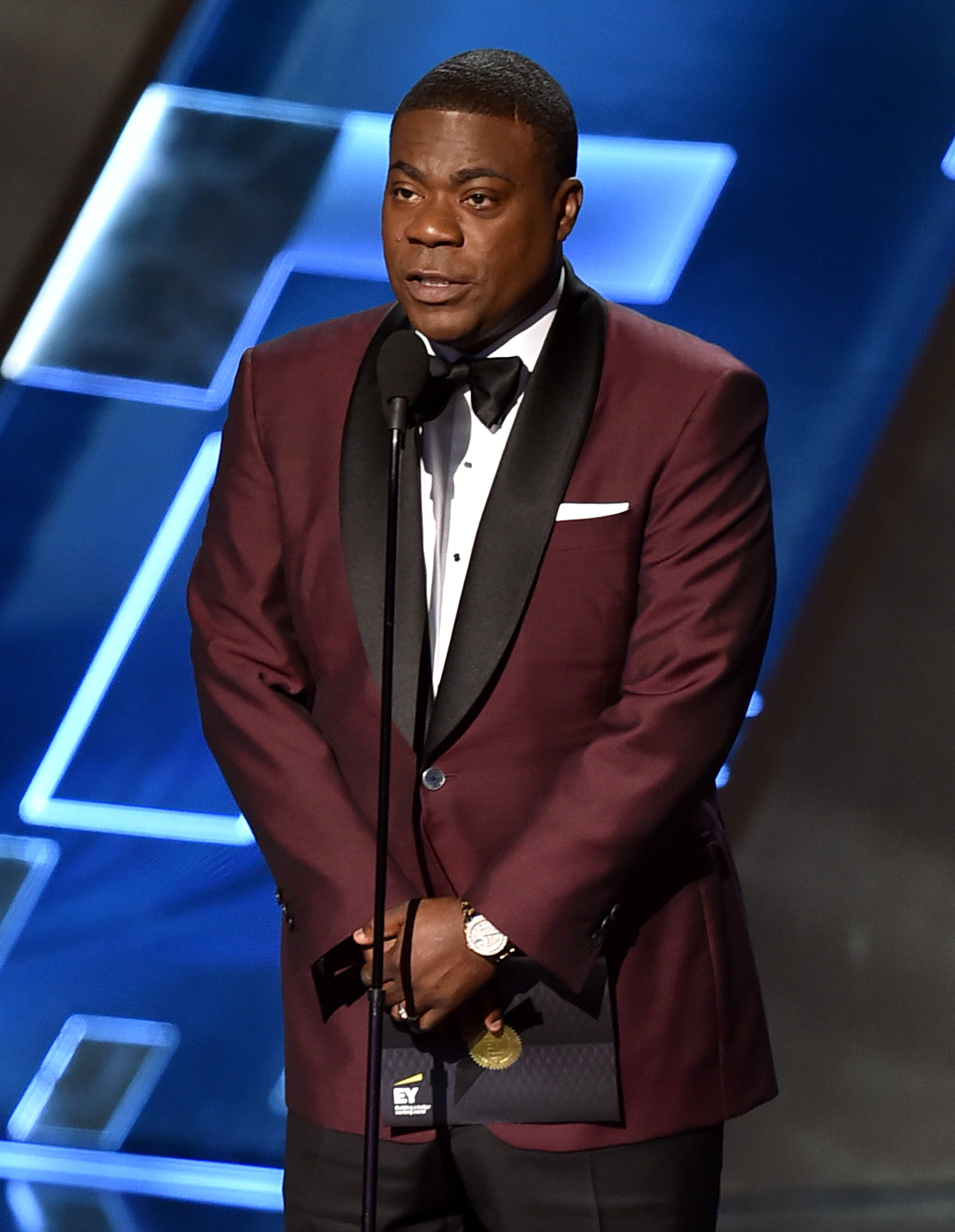 Tracy Morgan speaks onstage during the 67th Annual Primetime Emmy Awards at Microsoft Theater on September 20, 2015 in Los Angeles