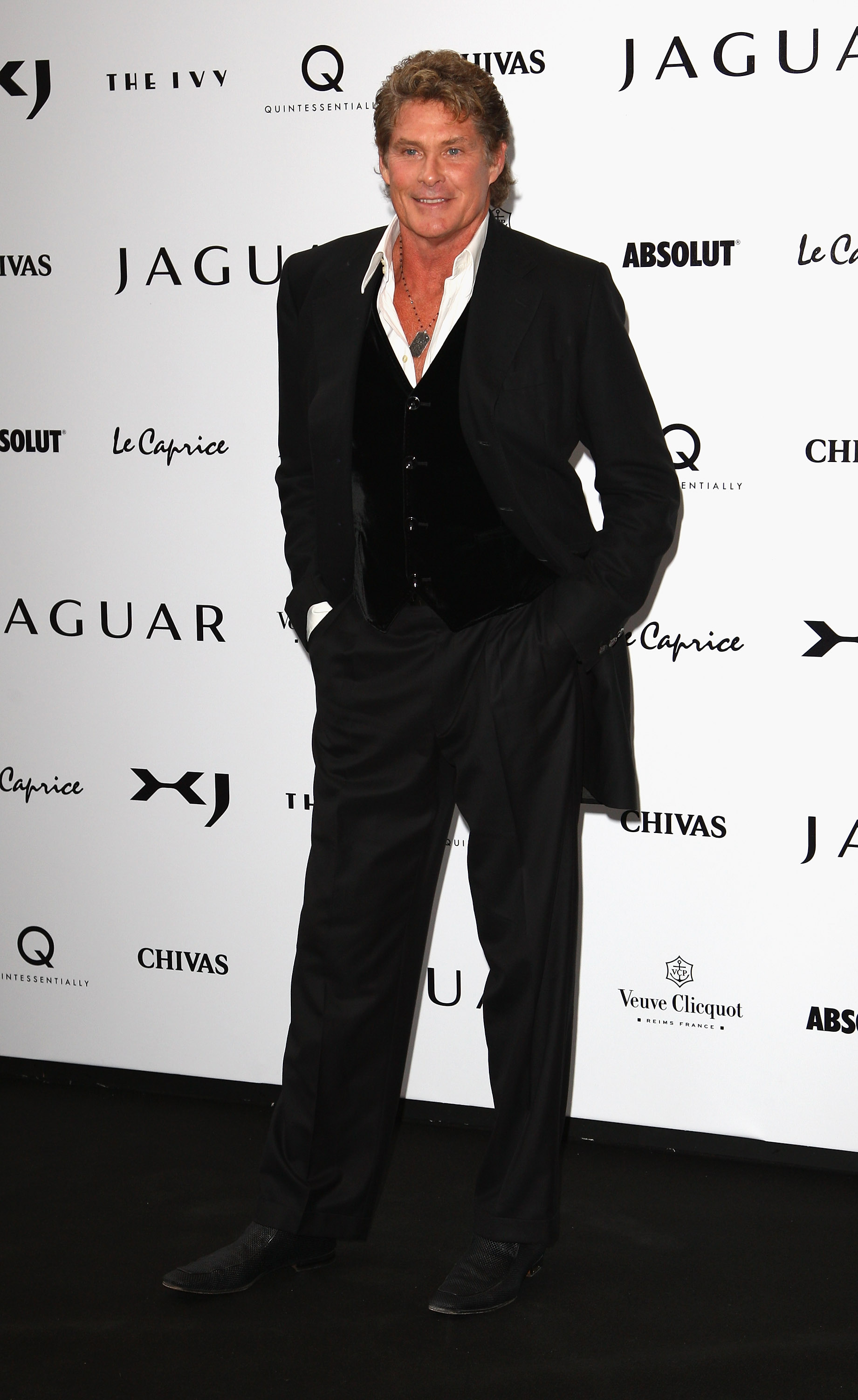 David Hasselhoff arrives at the launch of the new Jaguar XJ at the Saatchi Gallery in London on July 9, 2009