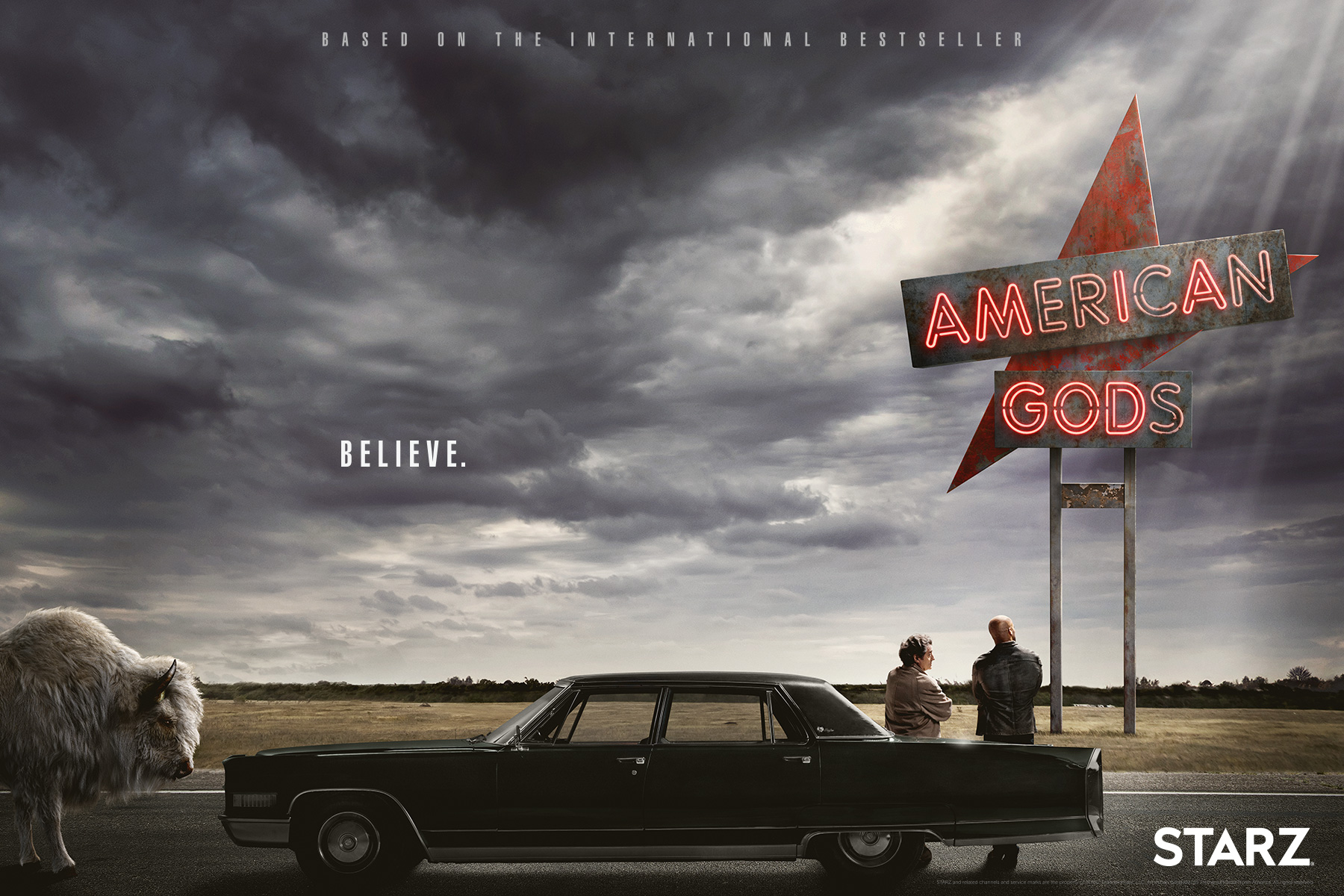 The key art for the Starz series ‘American Gods’