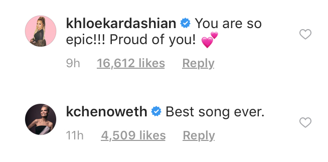 Comments on Ariana Grande’s Instagram post, Nov. 4, 2018