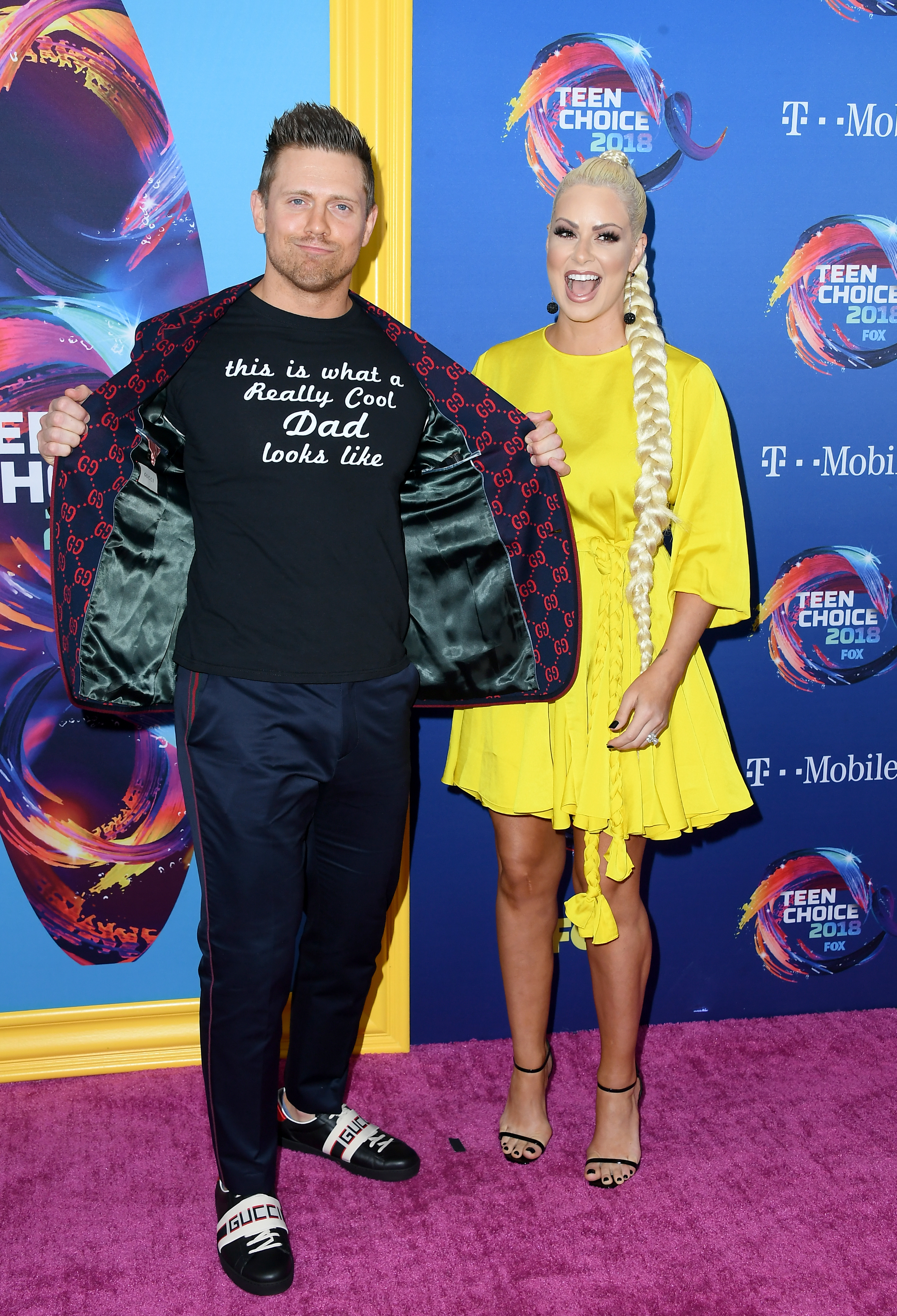 WWE-Superstars-Maryse-Cool-Dad-The-Miz-Hit-The-Red-Carpet-At-The-2018-Teen-Choice-Awards