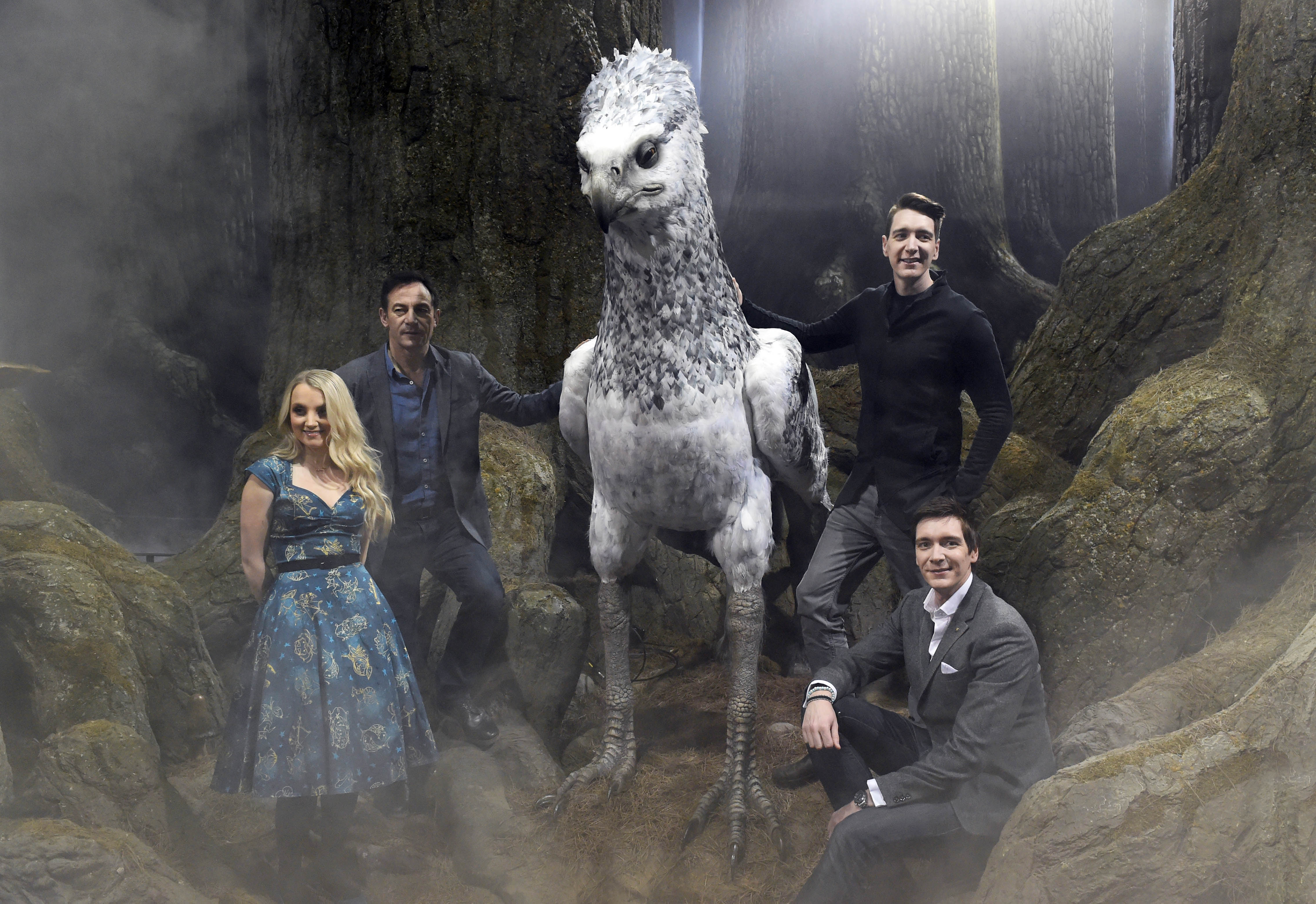 Evanna Lynch, Jason Isaccs, James Phelps and Oliver Phelps attend the First look at The Forbidden Forest, a new permanent expansion, opening 31st March, at Warner Bros. Studio Tour London – The Making of Harry Potter – on March 8, 2017 in Watford, England