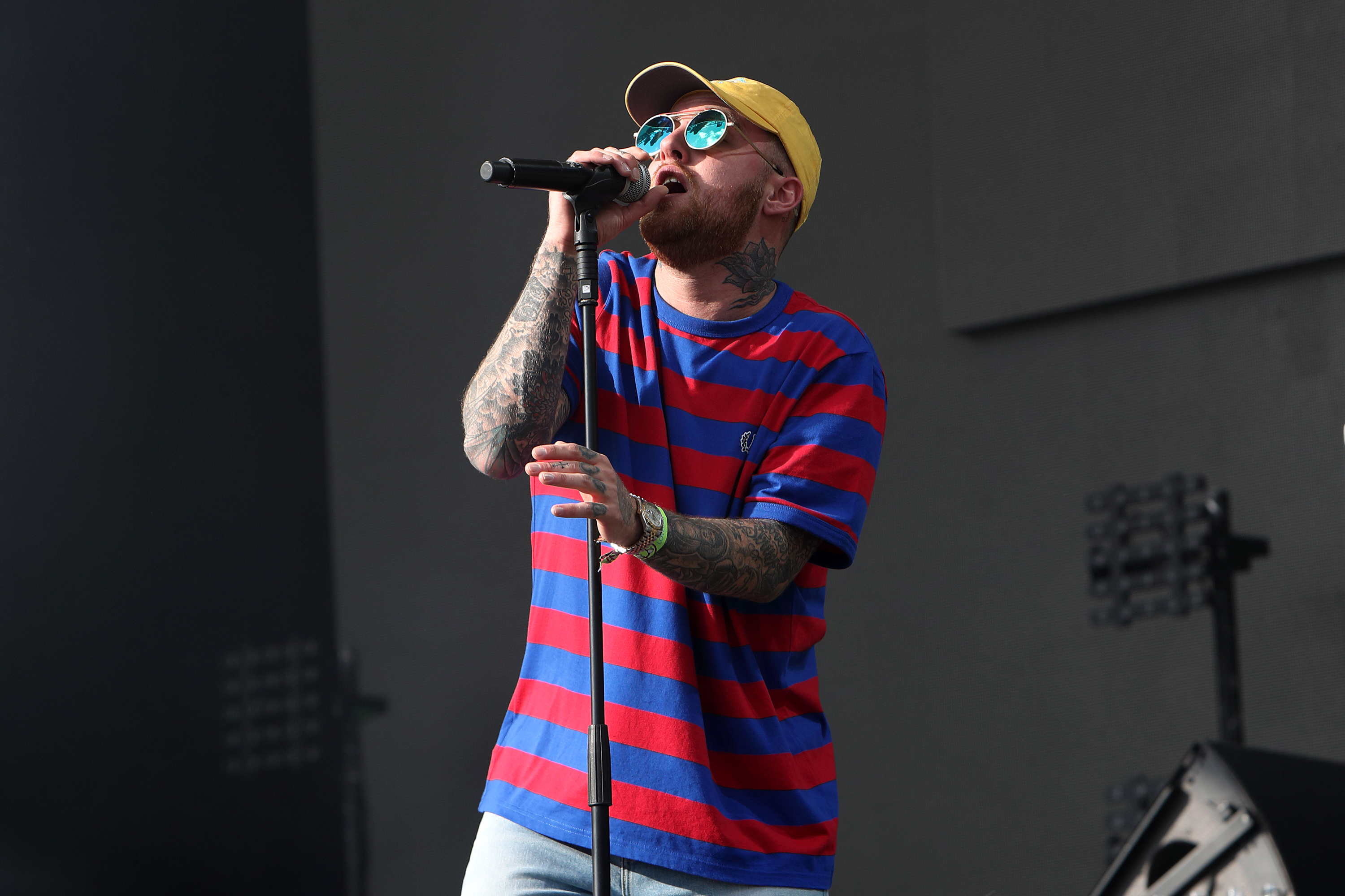 Mac Miller performs on day 1 of Lovebox Festival at Victoria Park on July 14, 2017 in London