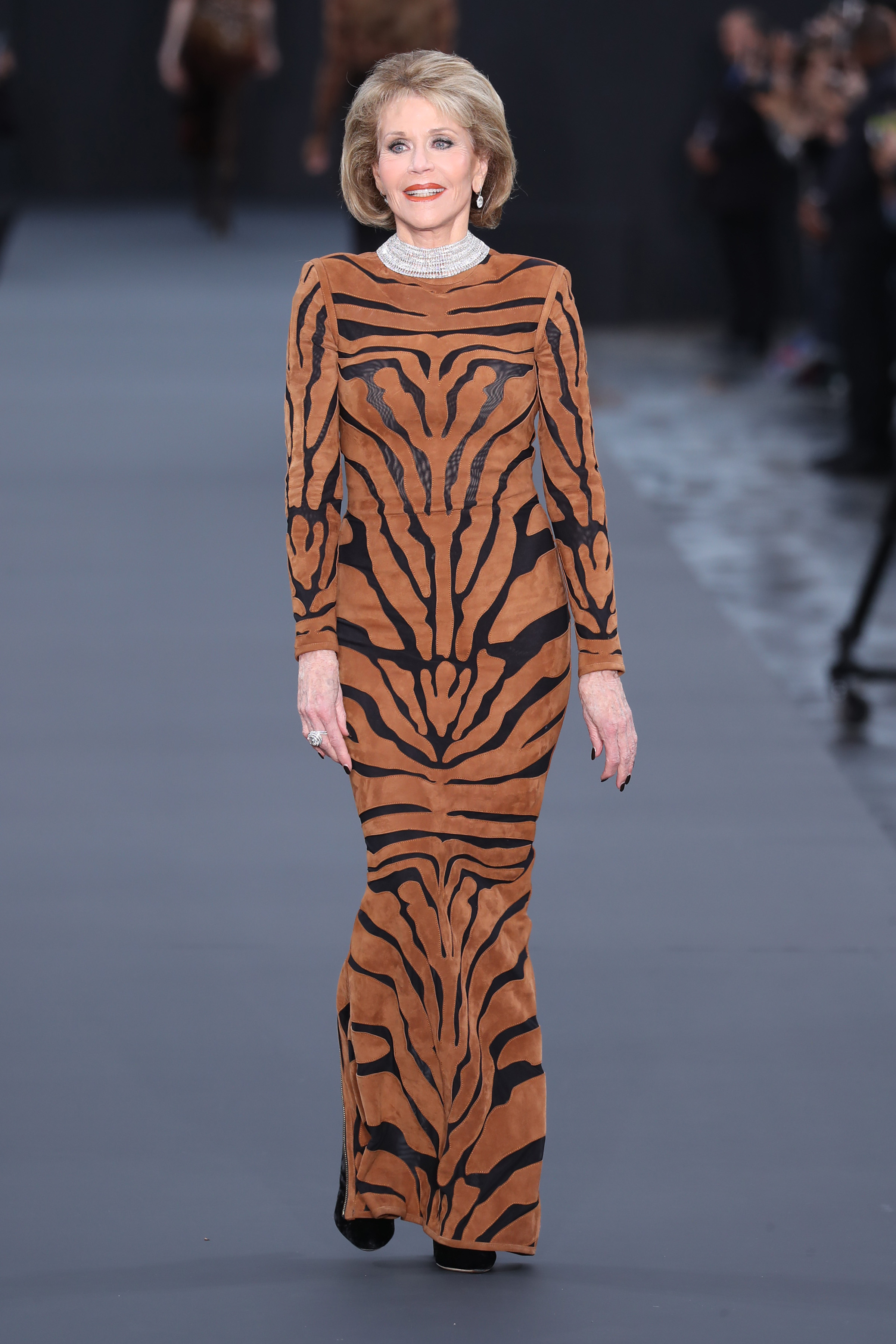 Jane Fonda Models at Paris Fashion Week