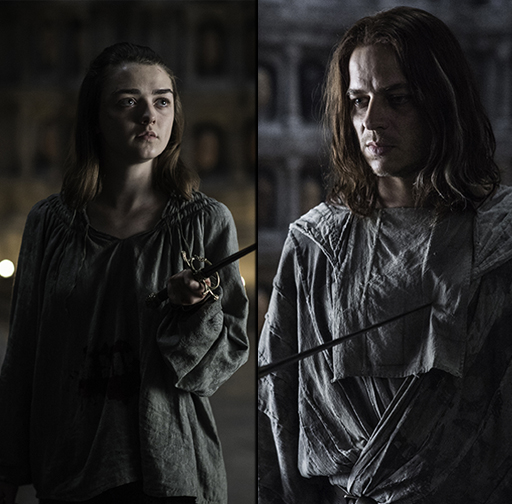 Maisie Williams as Arya Stark and Tom Wlaschiha as Jaqen H’ghar in ‘Game of Thrones’