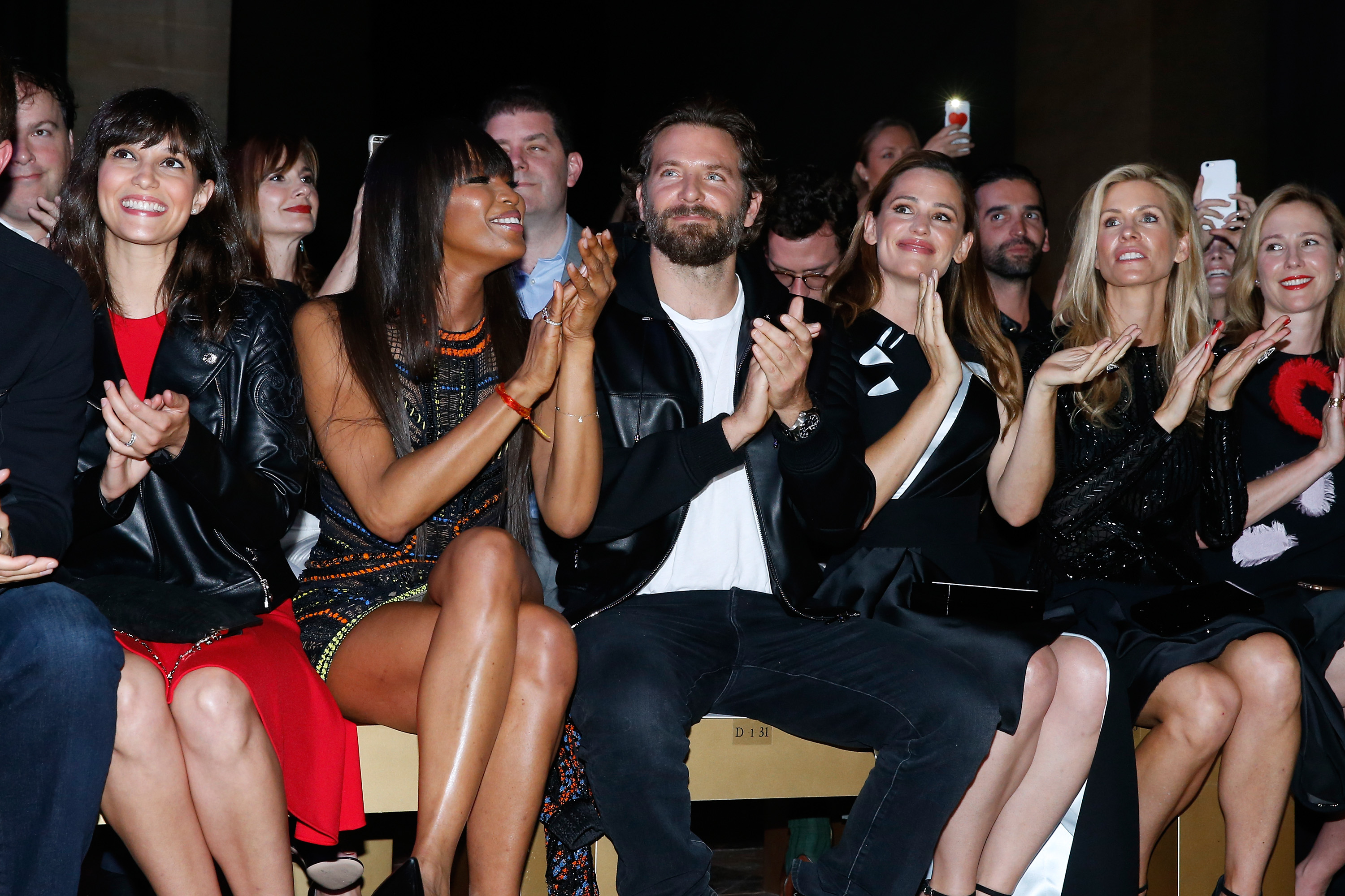 Naomi Campbell, Bradley Cooper and Jennifer Garner at Versace Paris Fashion Week on July 3 in Paris