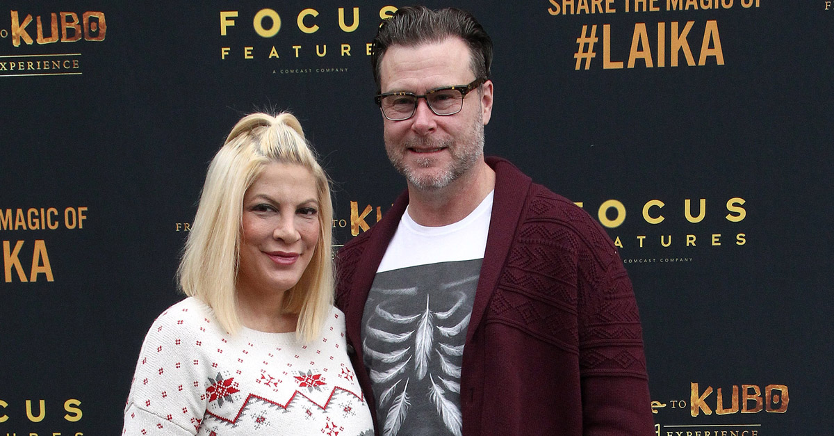 Tori Spelling and Dean McDermott attend the Grand Re-Opening Event For ‘From Coraline To Kubo: A Magical LAIKA Experience’ at The Globe Theatre on December 21, 2016 in Universal City