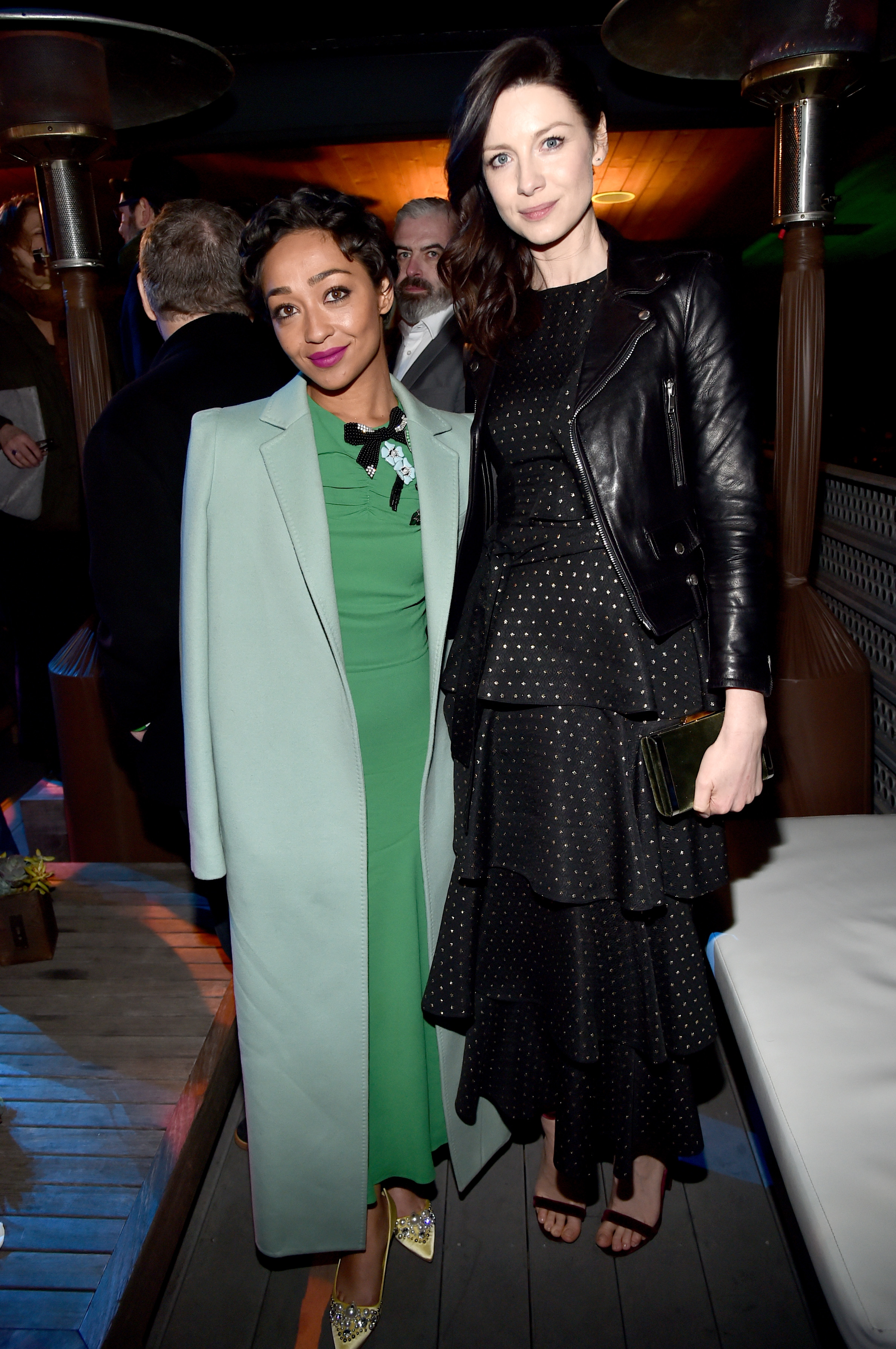 Ruth Negga and Caitriona Balfe attend the 12th Annual Oscar Wilde Awards held at J.J. Abrams’ Bad Robot in Santa Monica, Calif., Feb. 23, 2017