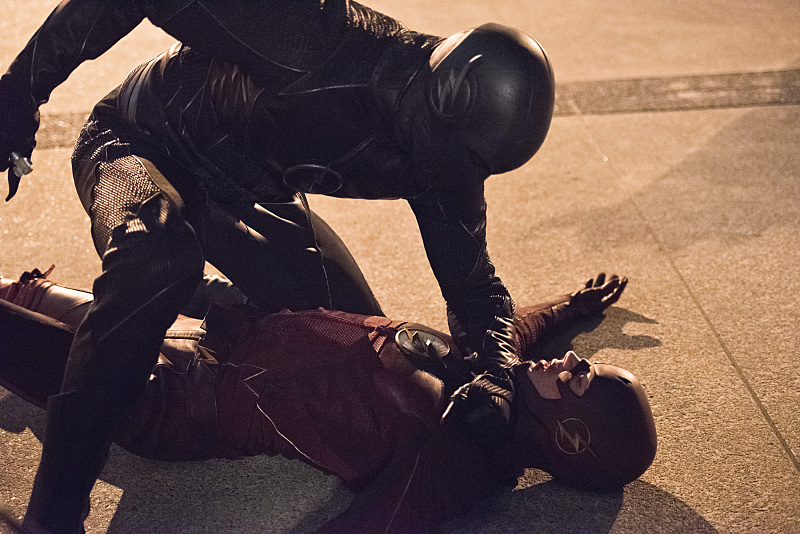 Zoom and Grant Gustin as The Flash in ‘The Flash’ Season 2, Episode 6 — ‘Enter Zoom’