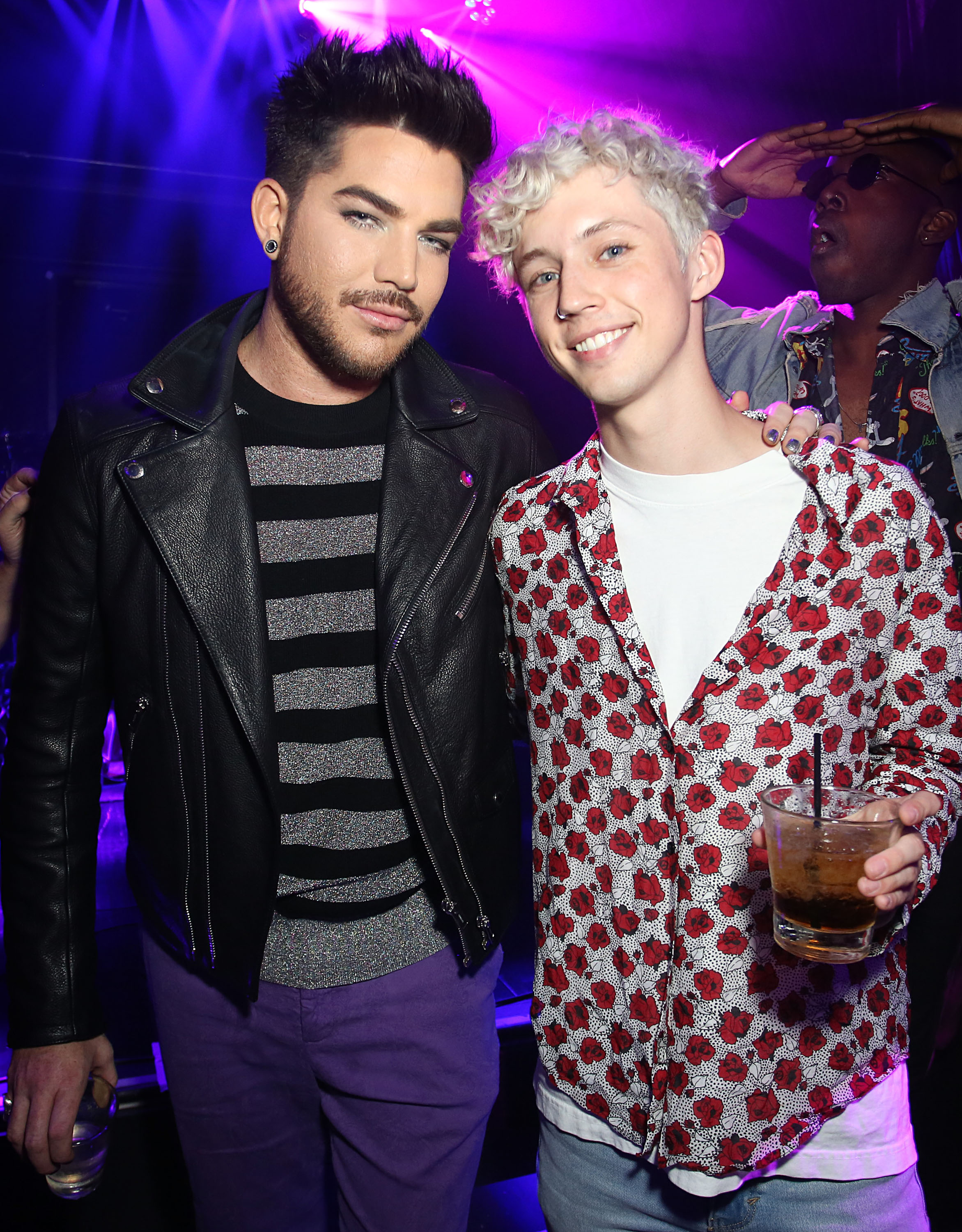 Adam Lambert and Troye Sivan attend the ‘Believer’ Spirit Day Concert presented by Justin Tranter and GLAAD at Sayer’s Club on October 18, 2017 in Los Angeles