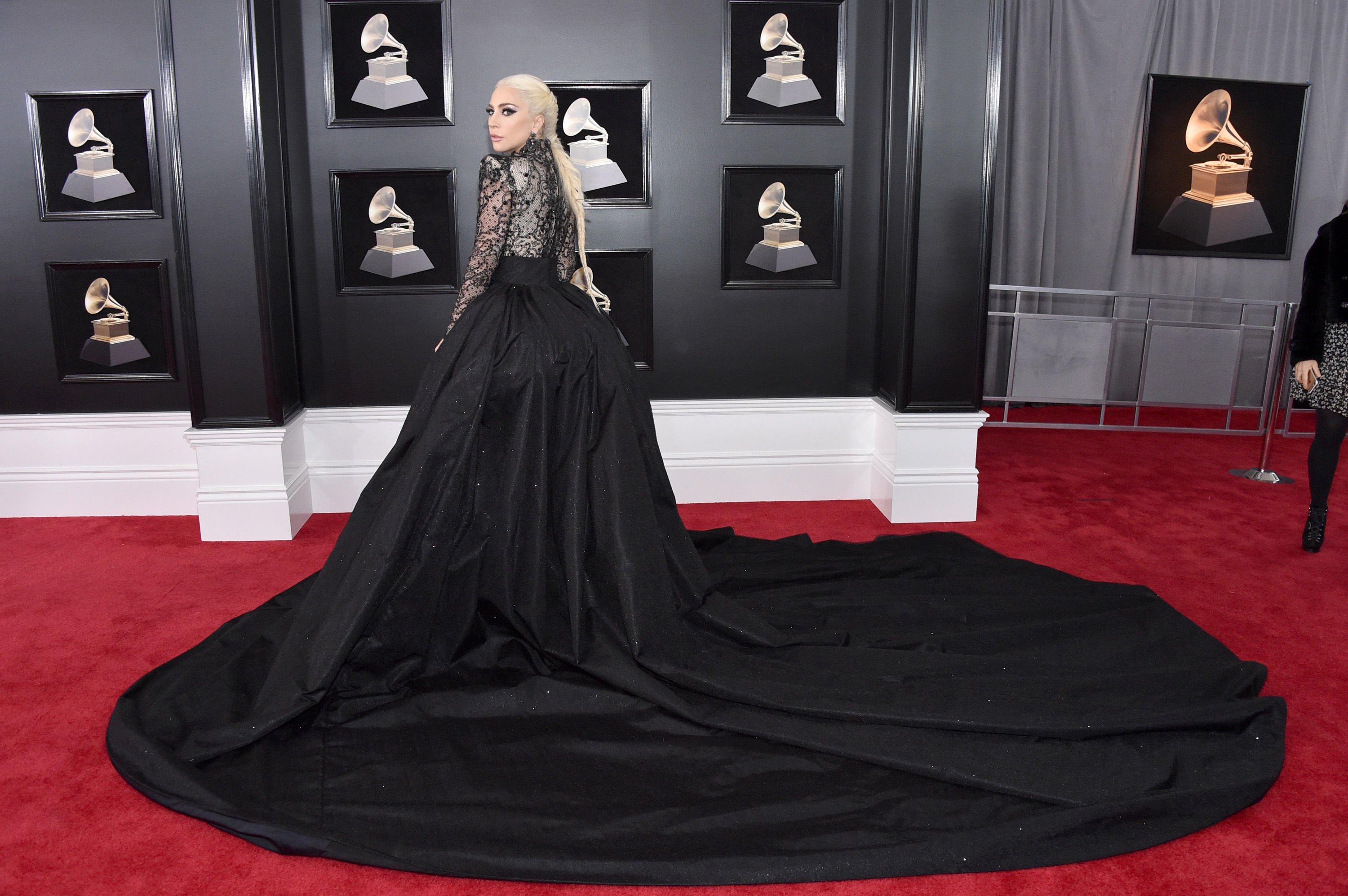 Lady Gaga Wows In Black Lace Ball Gown Bodysuit Combo At Grammy Awards Access