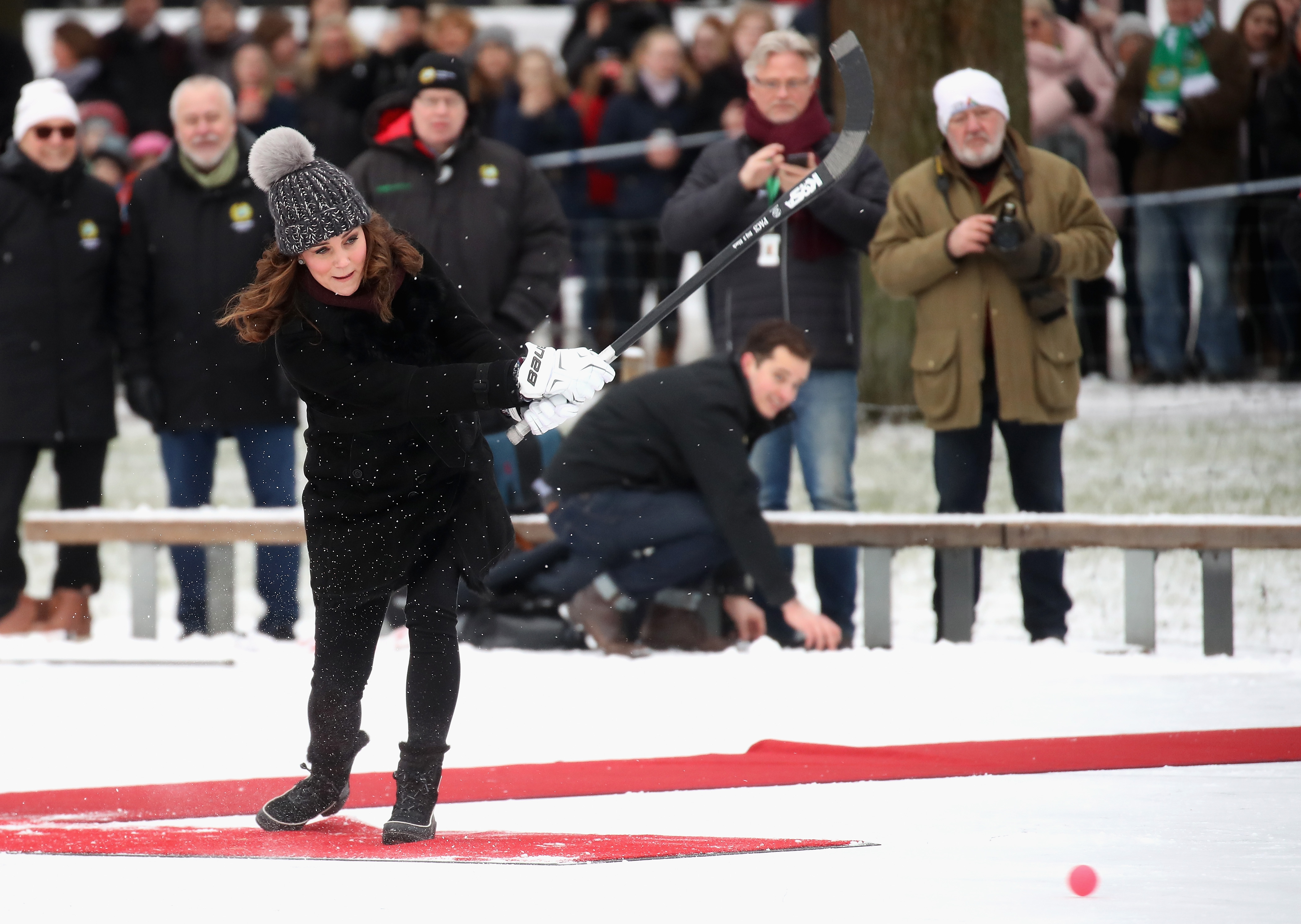 Catherine, Duchess of Cambridge attends a Bandy hockey match