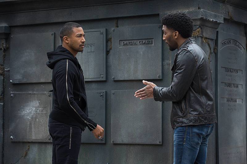 Charles Michael Davis as Marcel and Yusuf Gatewood as Vincent in 'The Originals' Season 3 finale